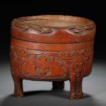 19th century red bamboo box