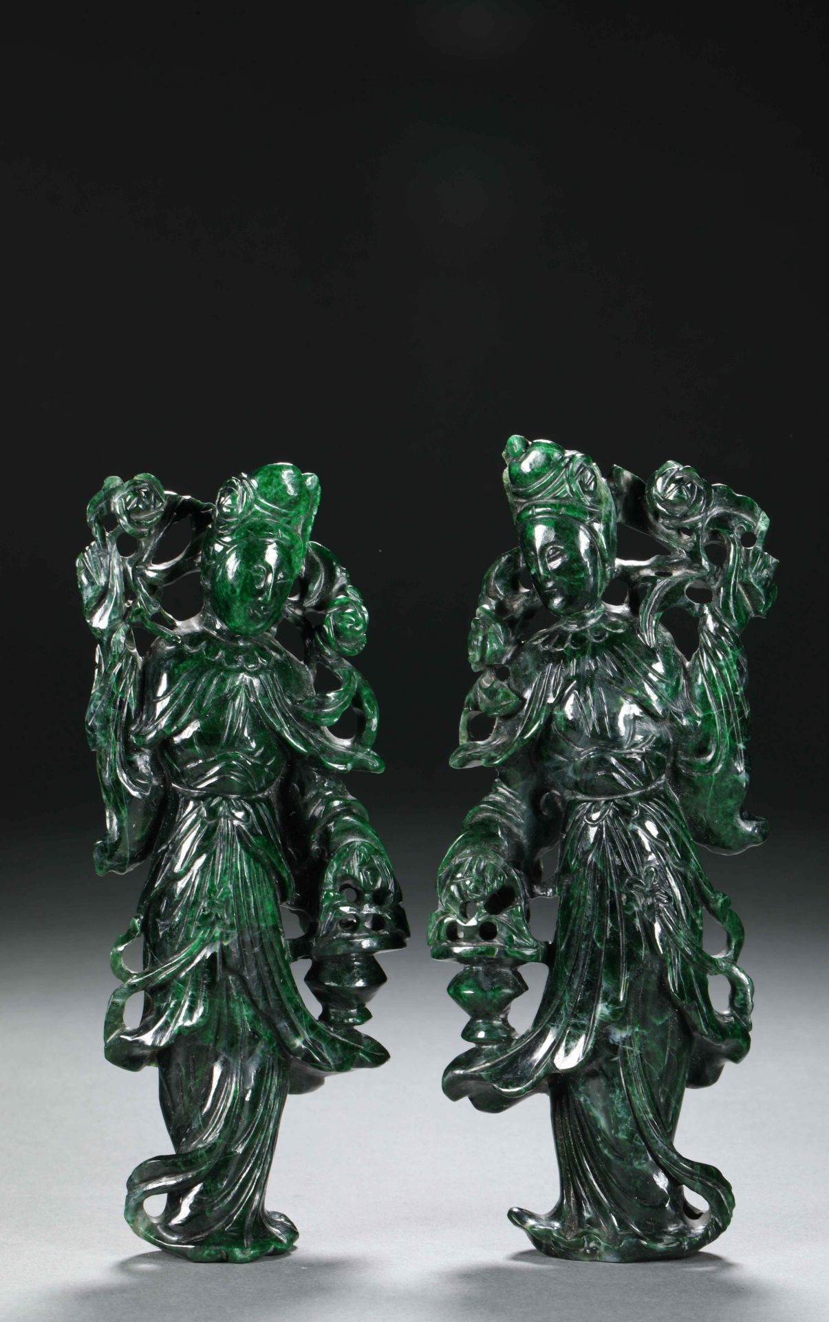 A pair of jade ladies during the Republic of China - Image 2 of 14