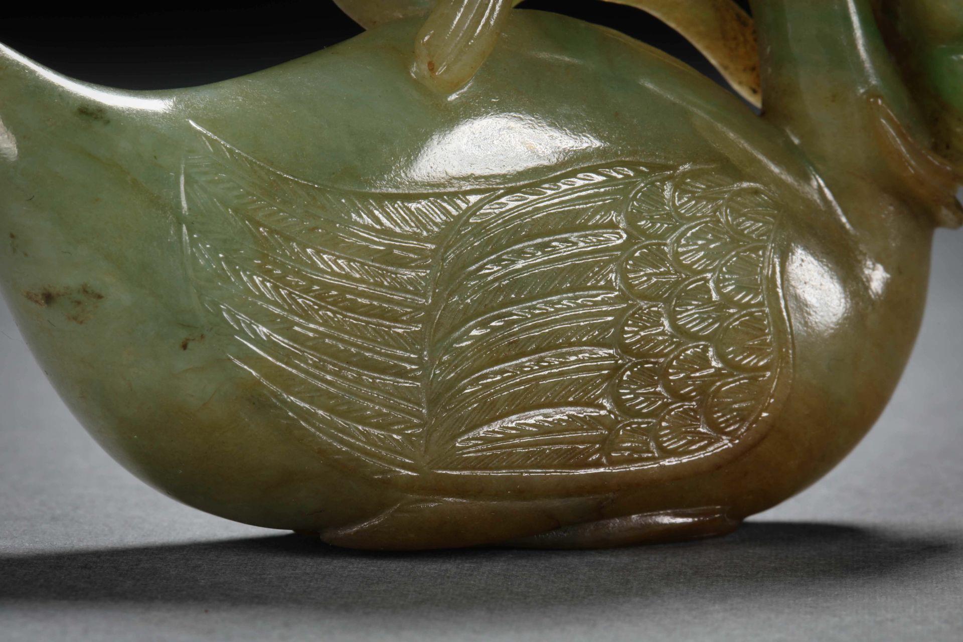Qing dynasty natural jadeite goose ornaments - Bild 4 aus 8
