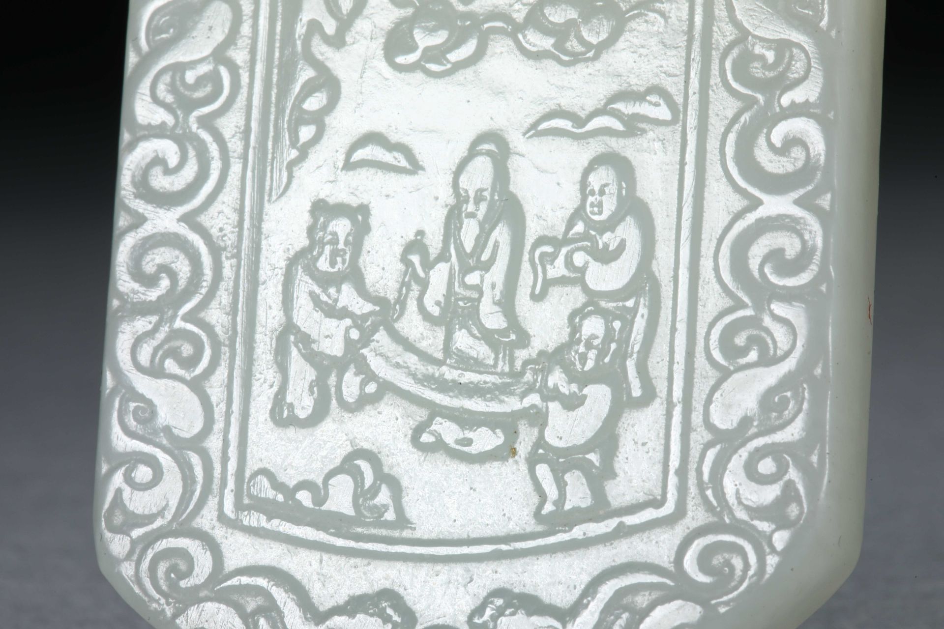 Hetian jade carved character card - Image 3 of 6