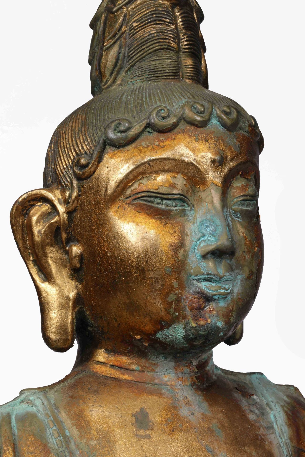 Bronze gilt statue of Buddha Amitayus - Image 3 of 9