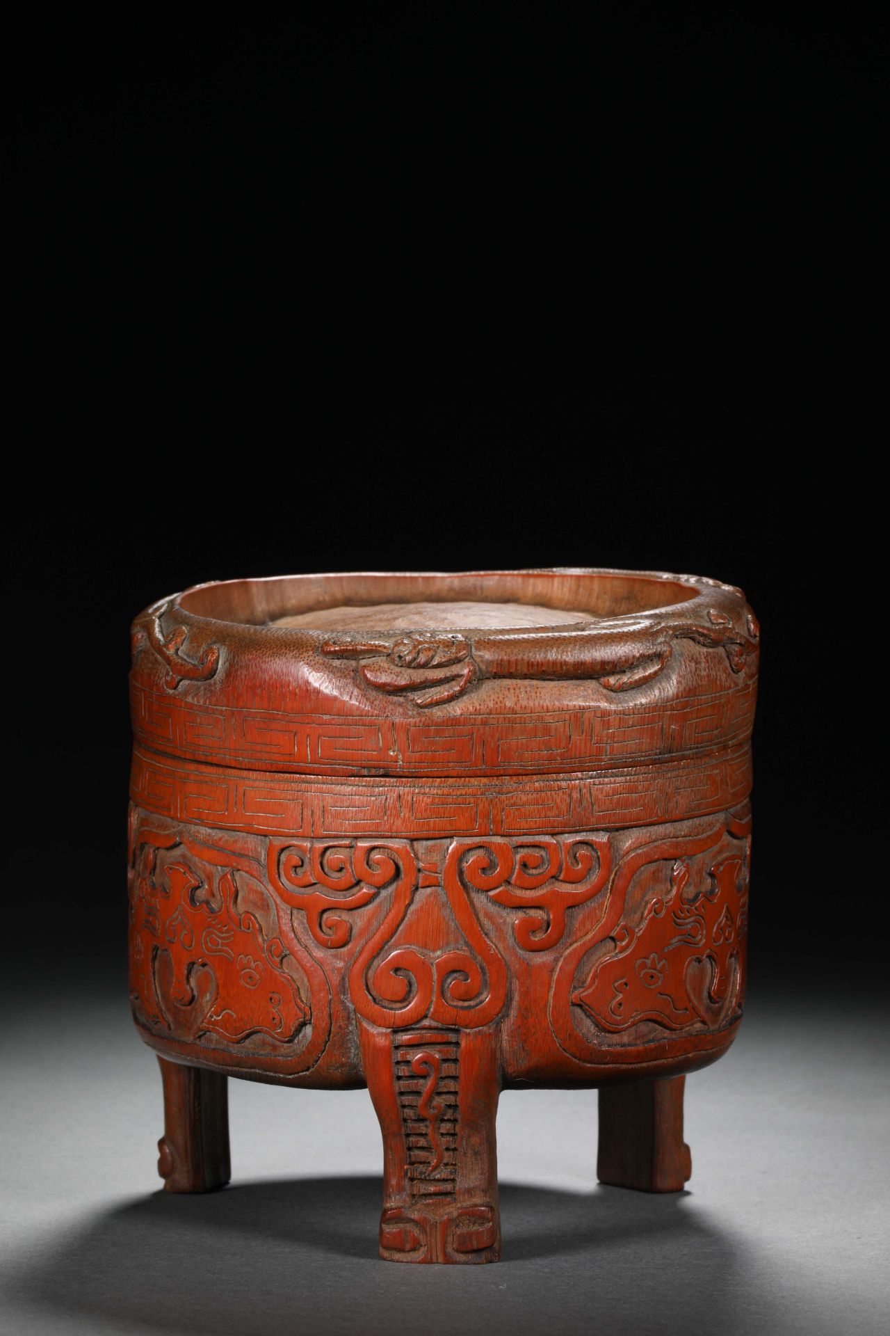 19th century red bamboo box - Image 2 of 11