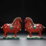 A pair of three-colored horses in the 19th century