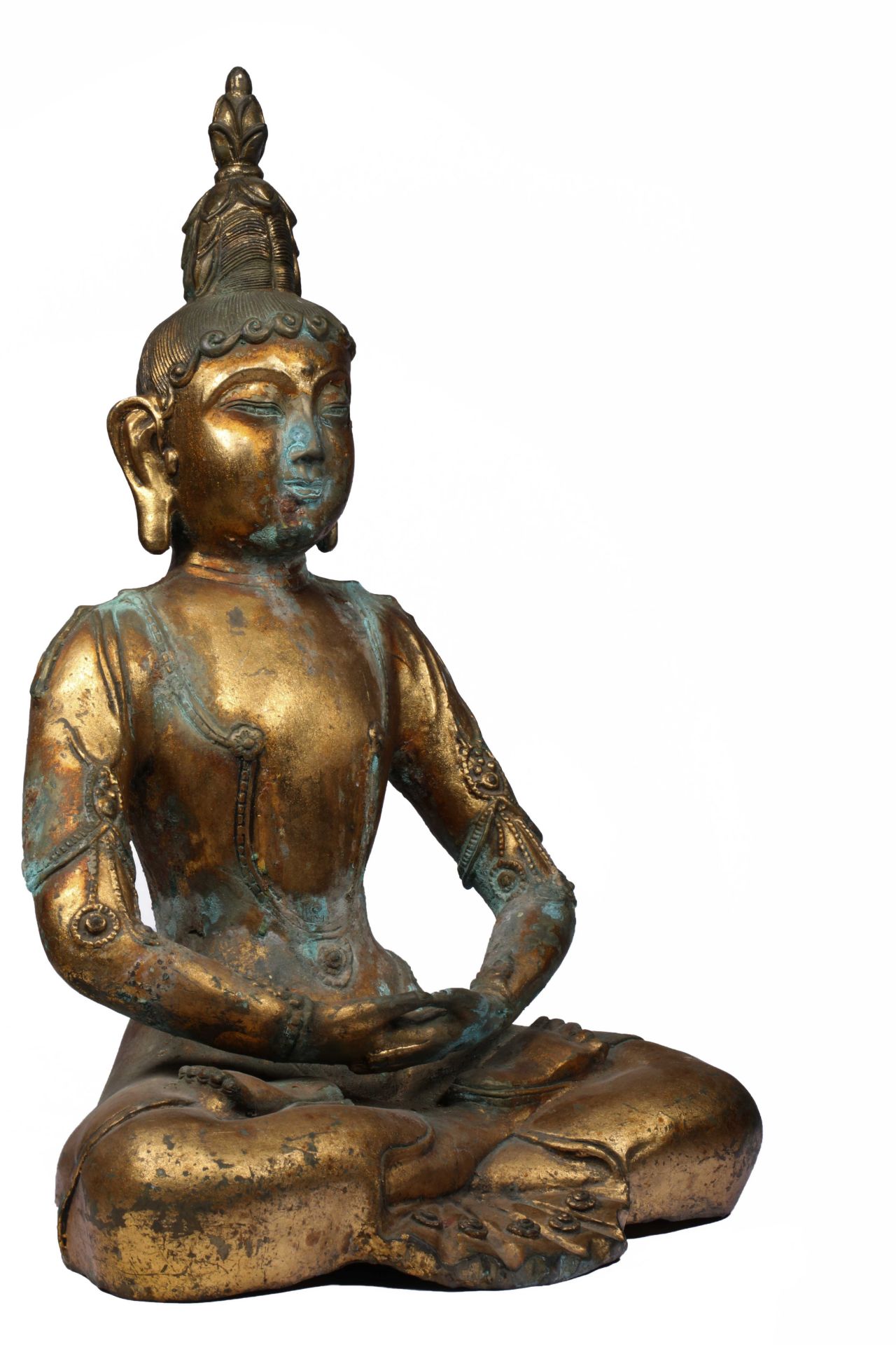 Bronze gilt statue of Buddha Amitayus - Image 2 of 9