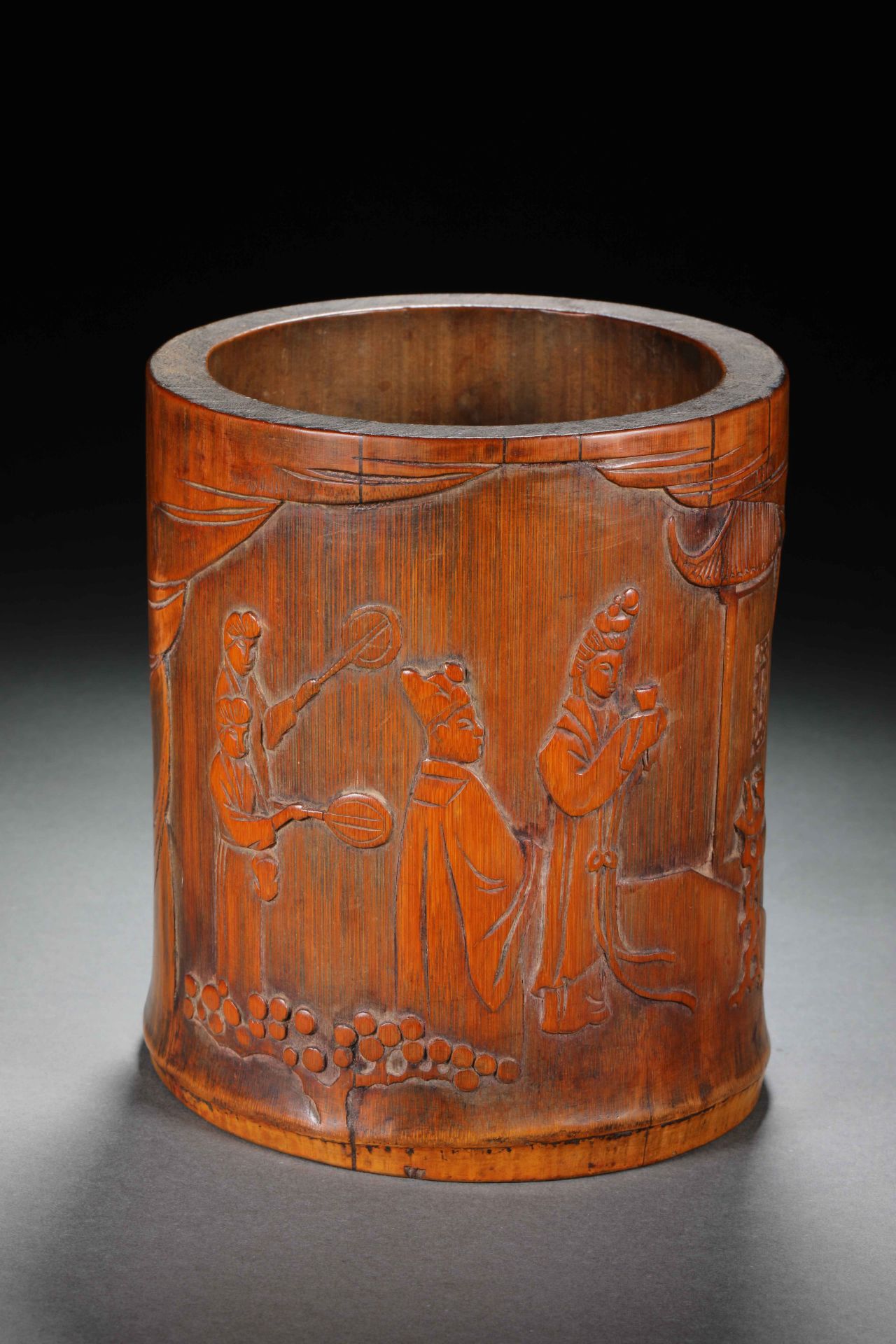 Qing dynasty bamboo pen holder - Image 2 of 11