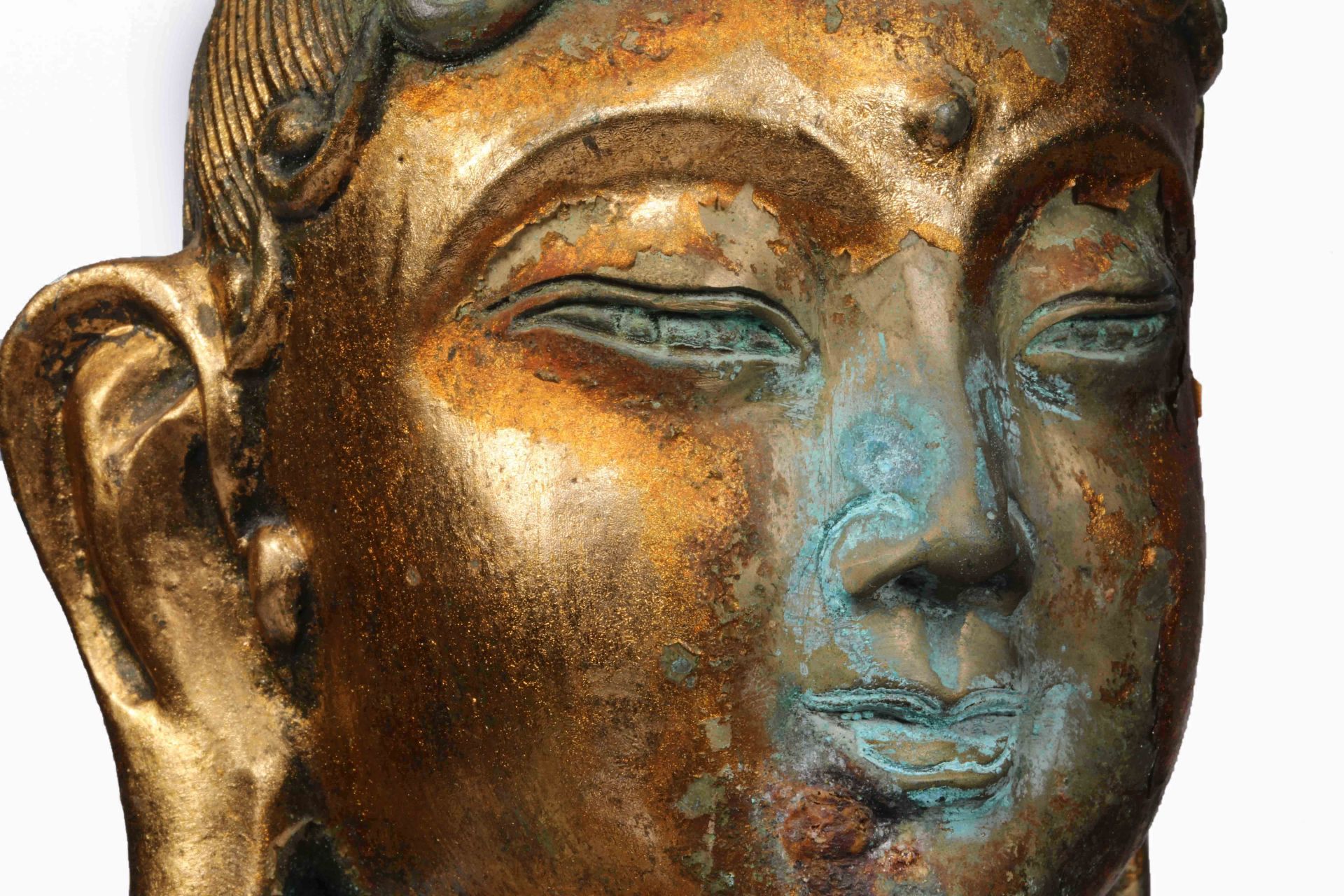 Bronze gilt statue of Buddha Amitayus - Image 4 of 9