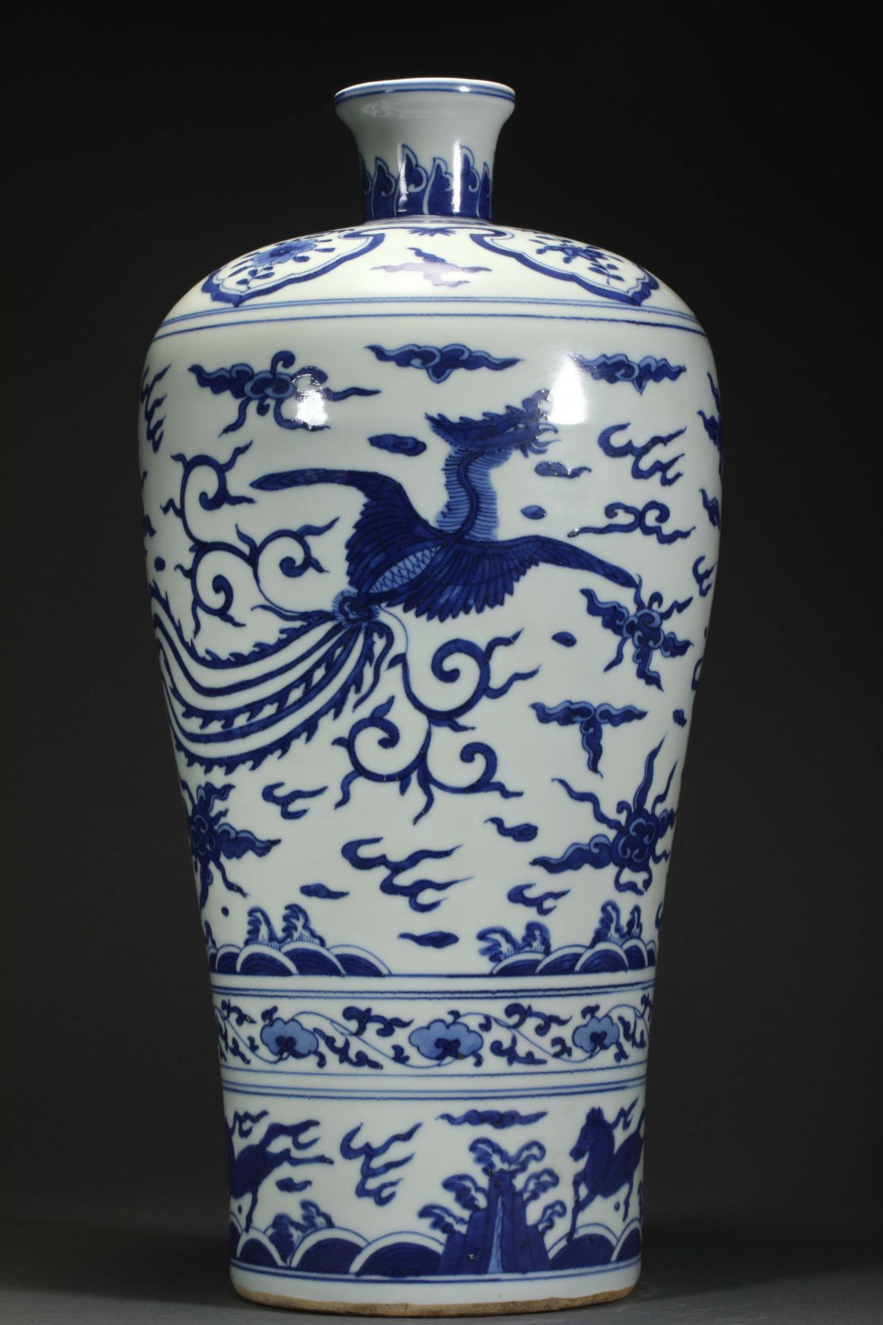 Blue and white porcelain dragon pattern plum bottle - Bild 4 aus 8