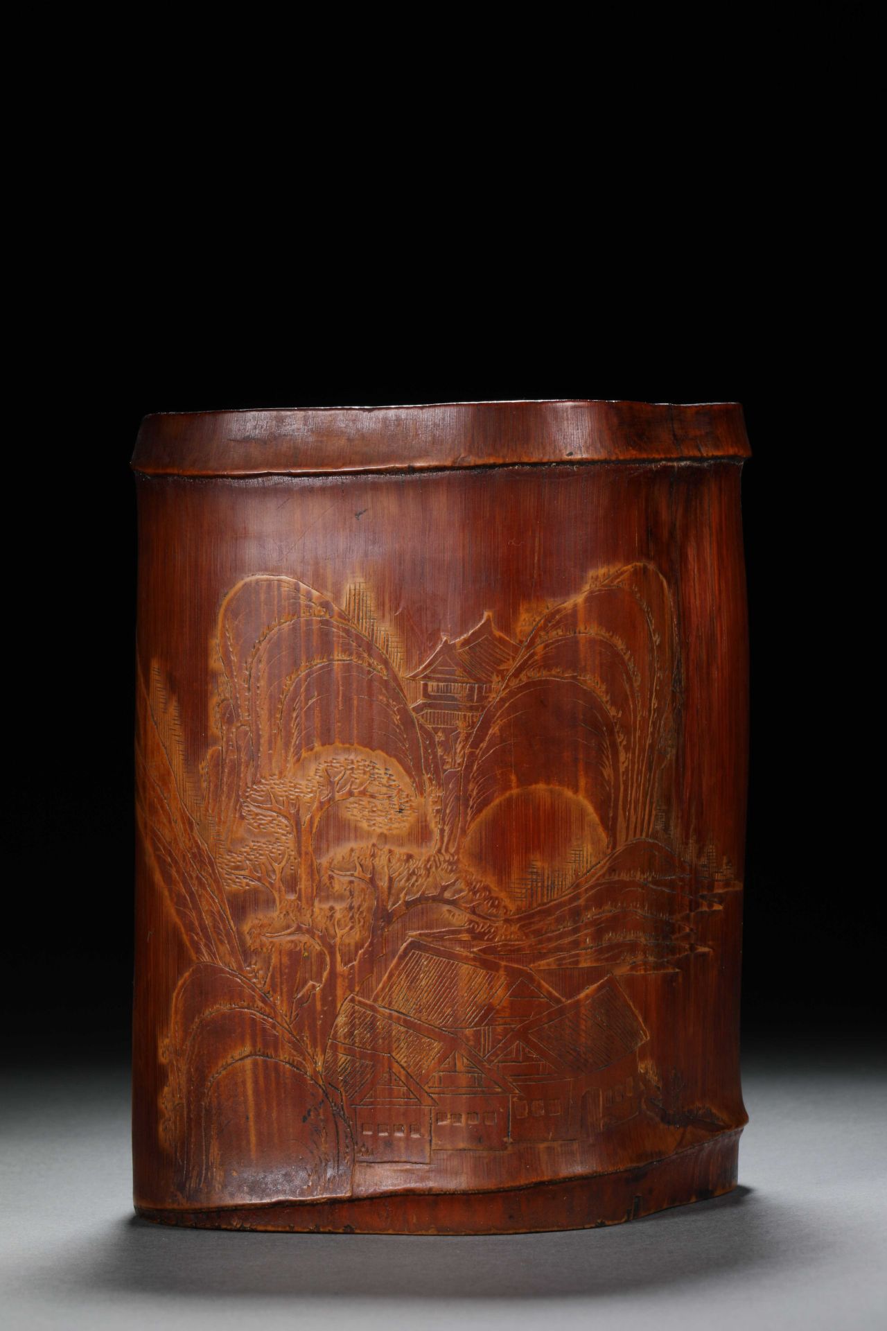 Qing dynasty bamboo pen holder - Bild 2 aus 8