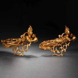A pair of copper gilt flying sky