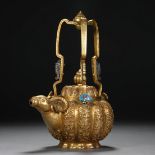 Copper gilt sheep's mouth pot