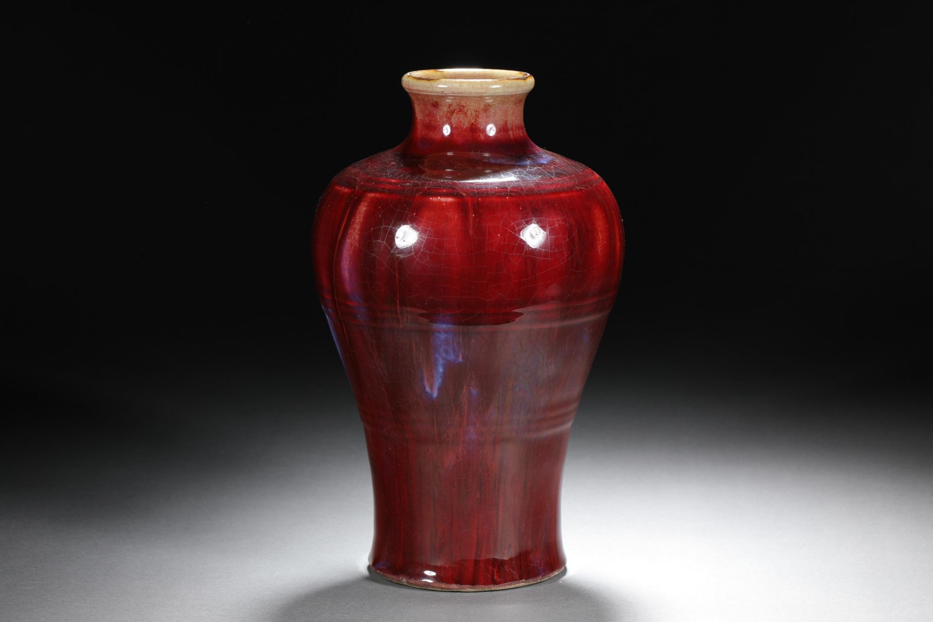 Qianlong inscription red glaze plum bottle - Image 2 of 8