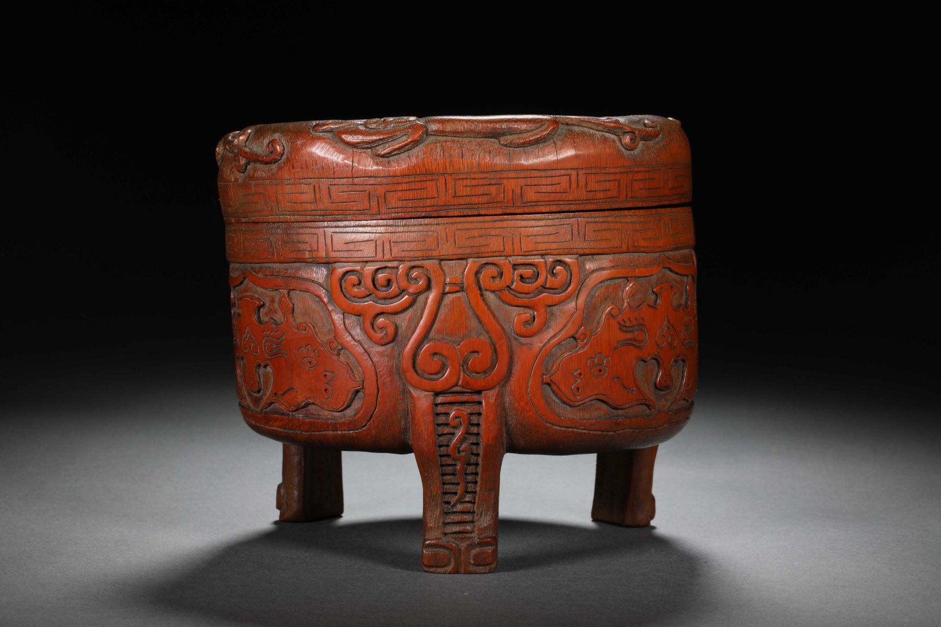 19th century red bamboo box - Image 3 of 11