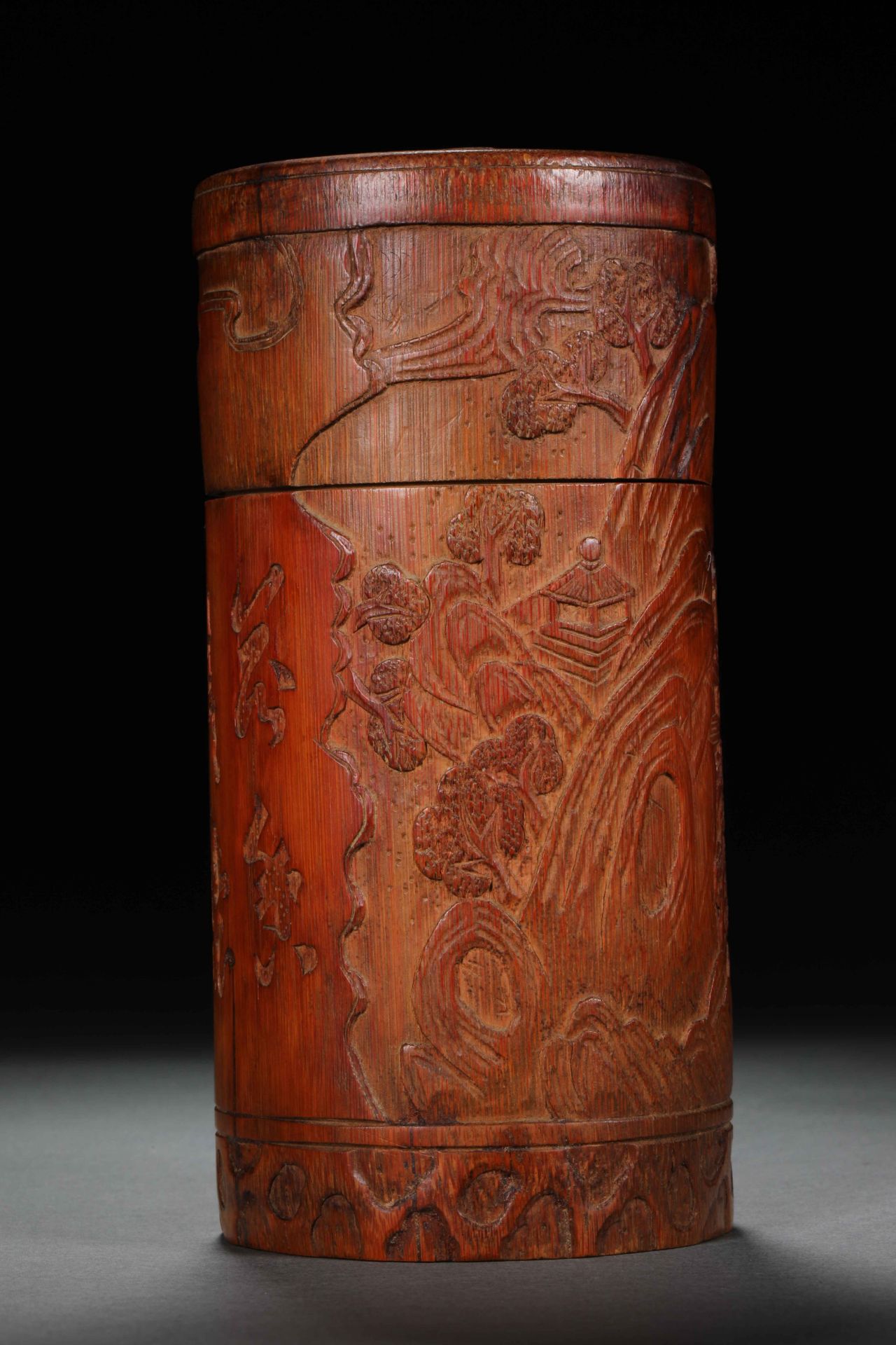 Qing dynasty bamboo incense tube - Bild 2 aus 14