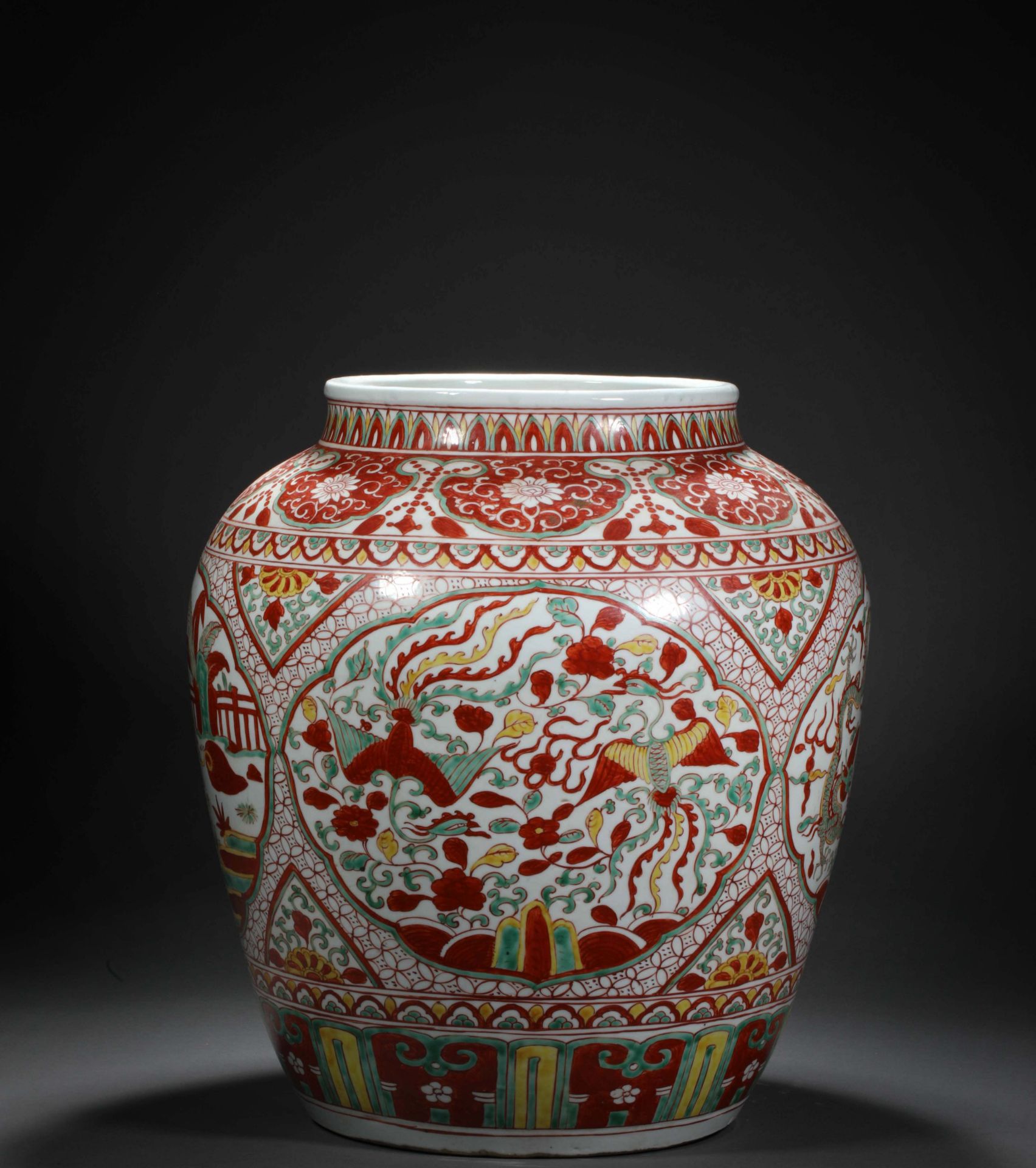 Jiaqing inscription multicolored jar - Image 2 of 8