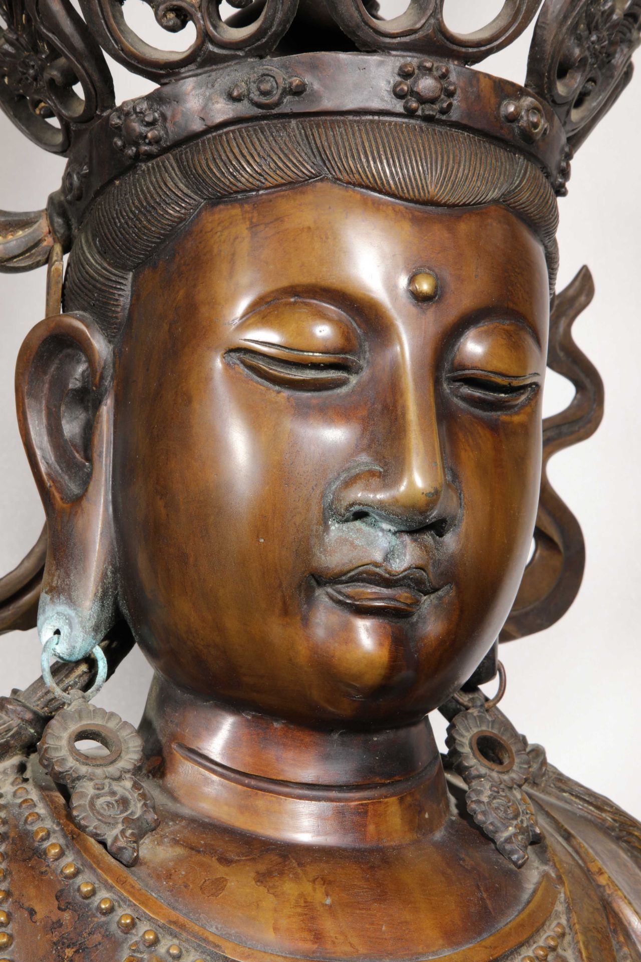Xuande inscription raises a sword Buddha statue - Image 5 of 13