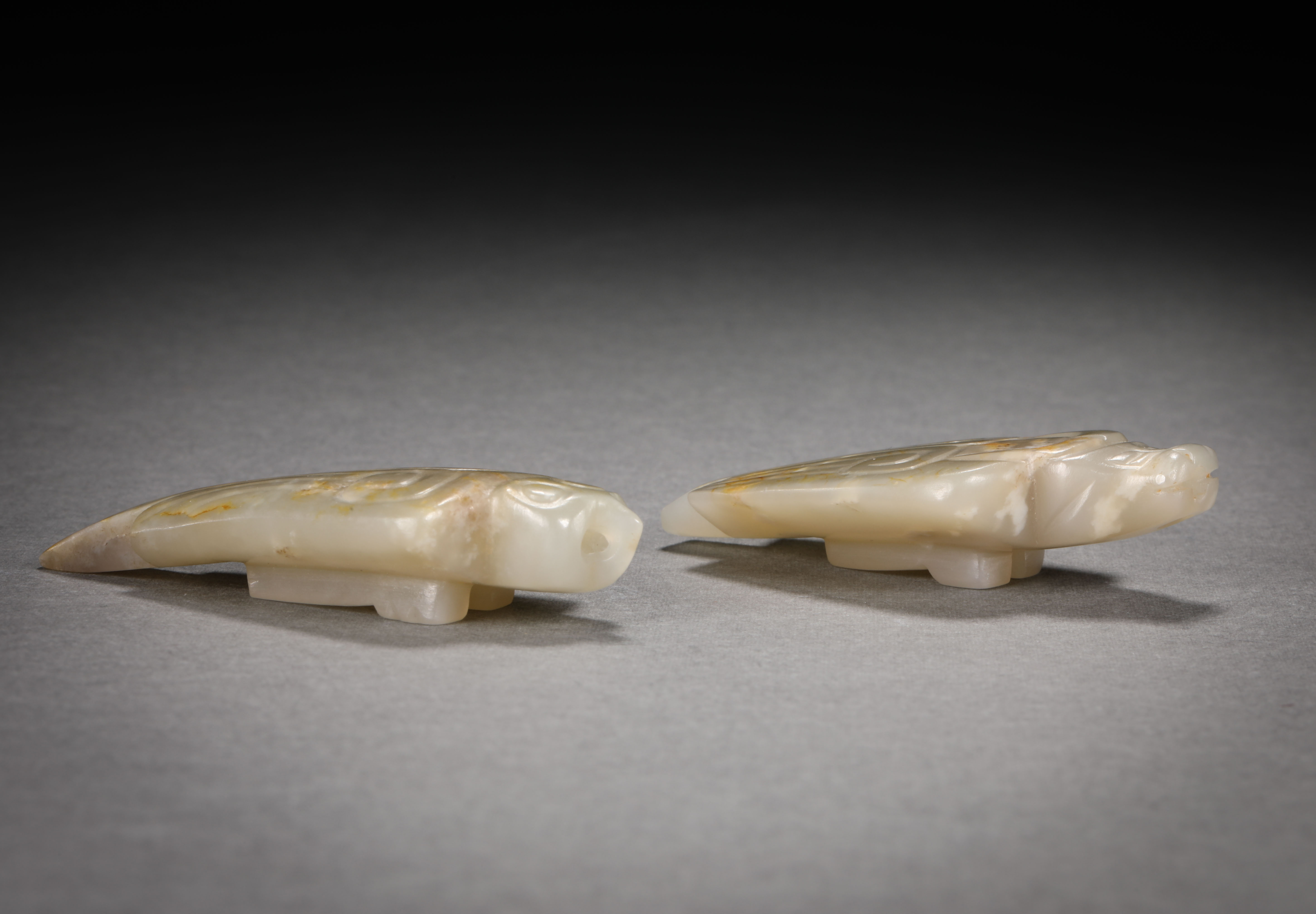 A pair of Hetian jade fish birds - Image 2 of 12