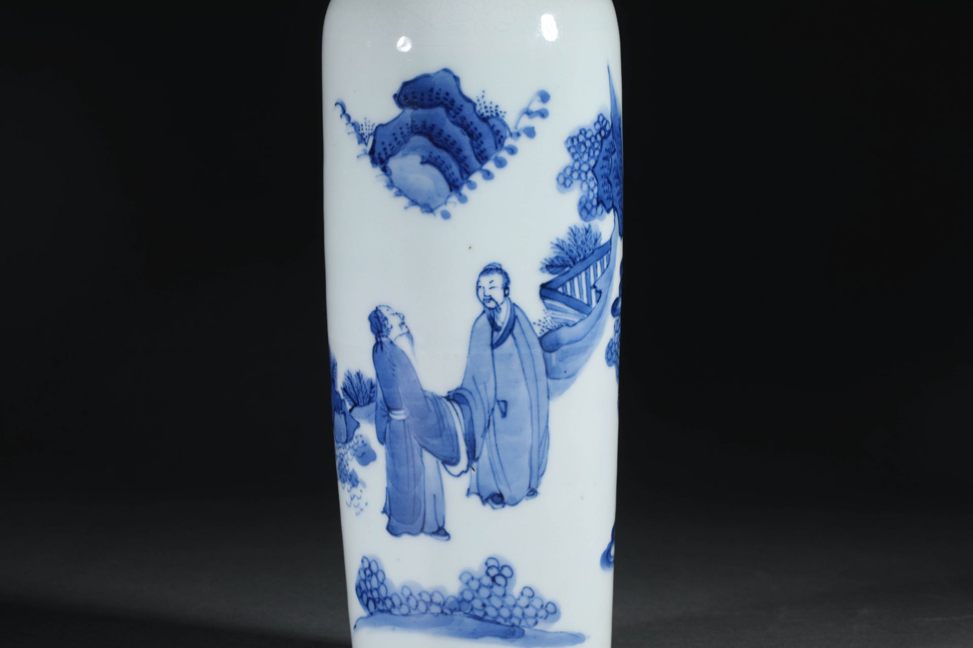 Painting figures blue and white porcelain ornamental vases - Bild 2 aus 7