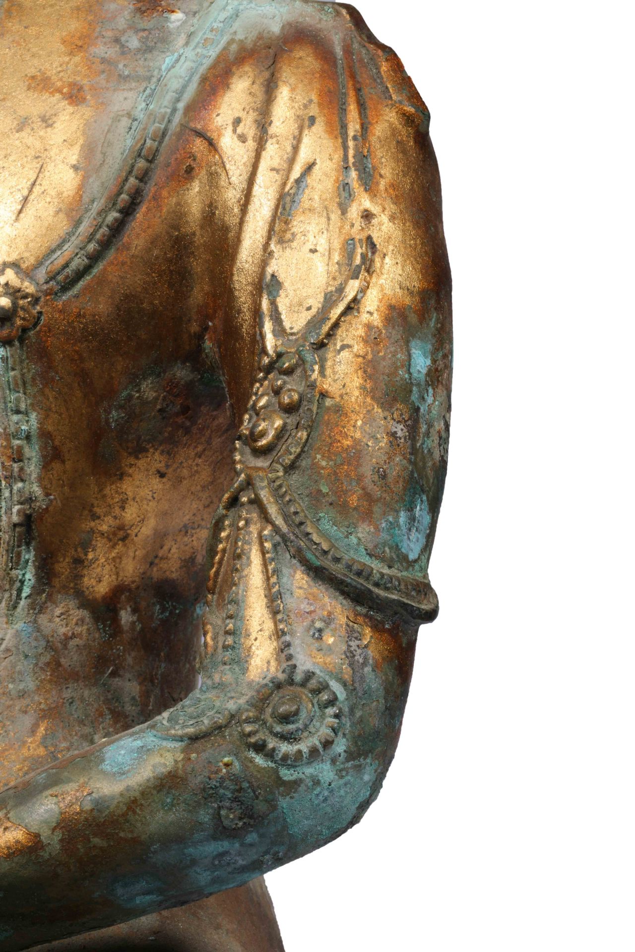 Bronze gilt statue of Buddha Amitayus - Image 7 of 9