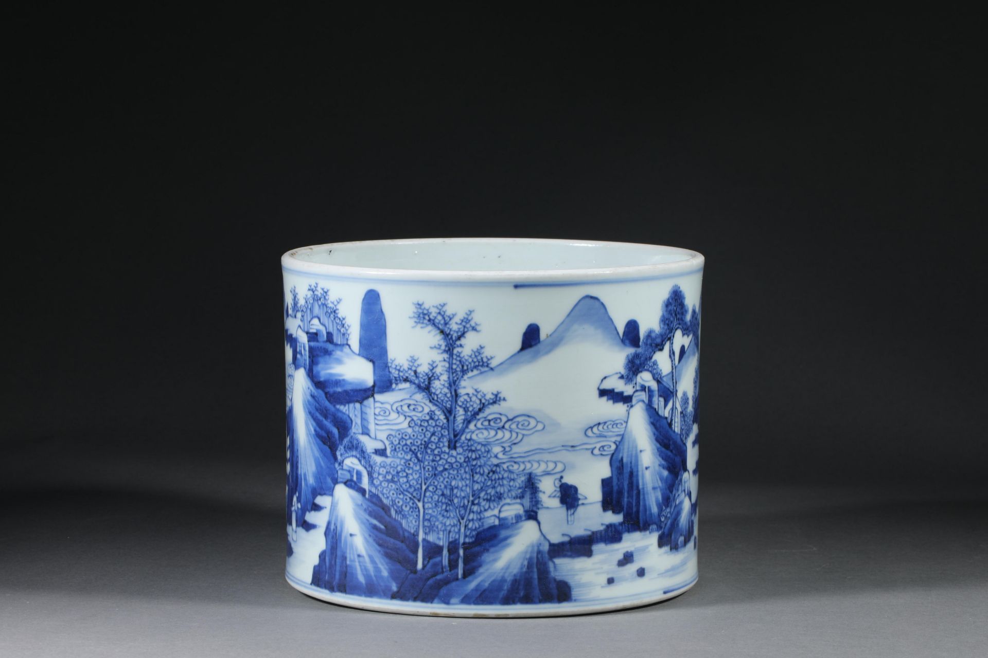 19th century blue and white porcelain pen holder - Bild 4 aus 10