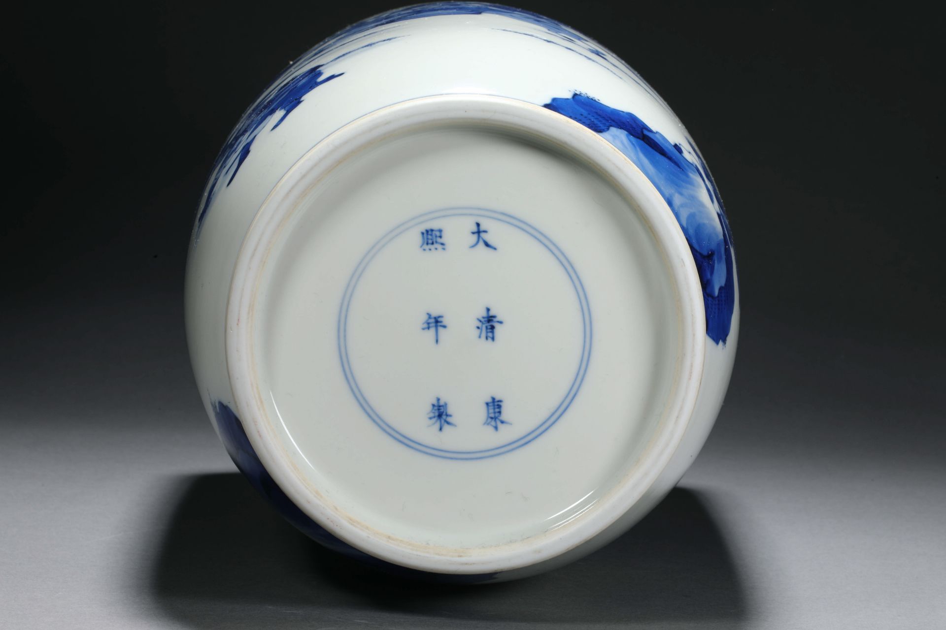 Kangxi inscription blue and white porcelain figure ornamental vase - Image 8 of 9