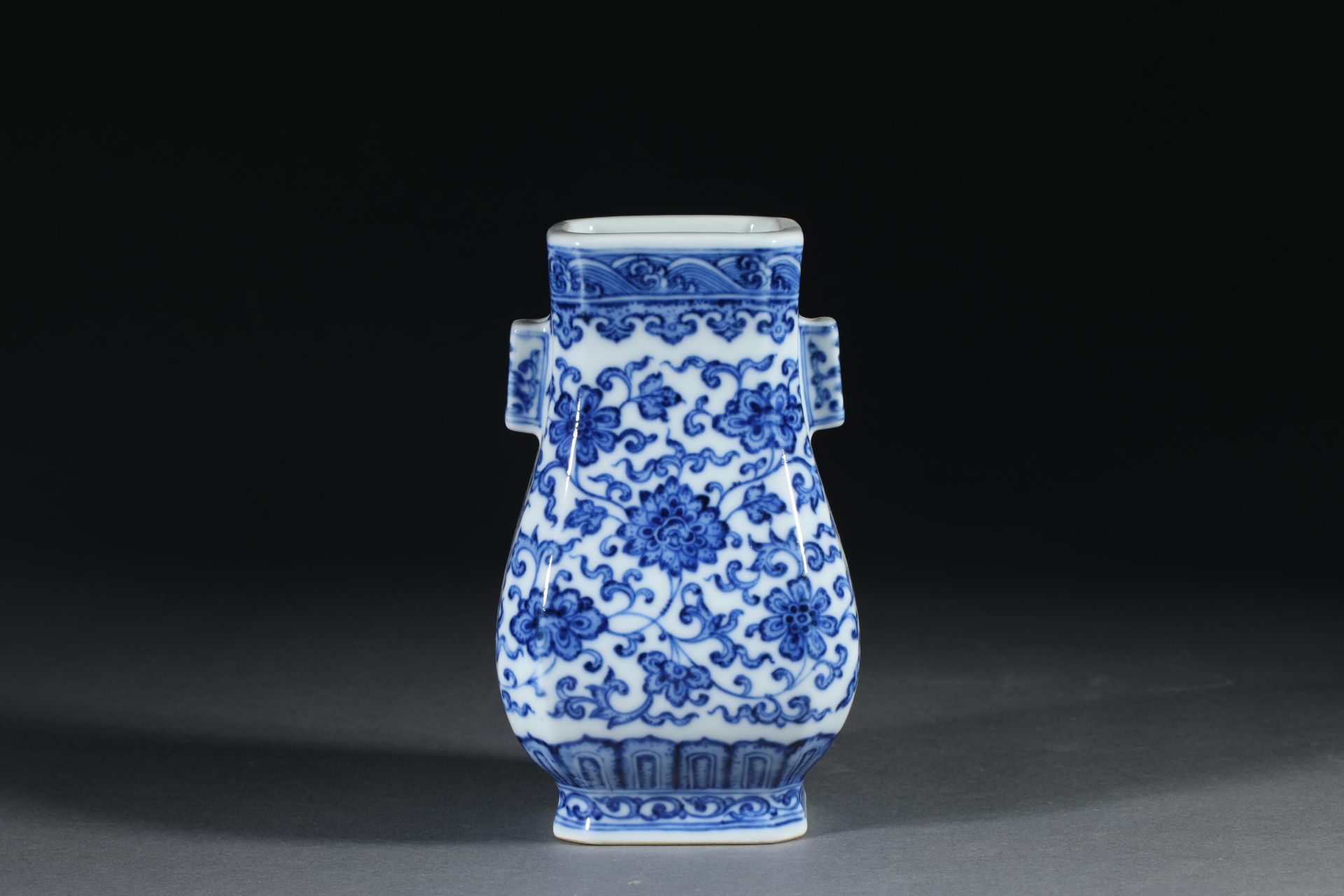 Qianlong inscription blue and white porcelain ear vase - Bild 4 aus 9