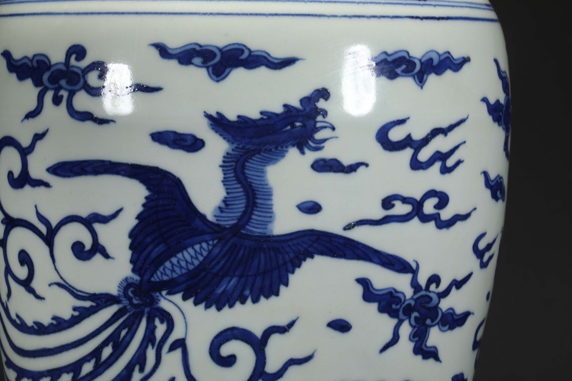 Blue and white porcelain dragon pattern plum bottle - Bild 5 aus 8
