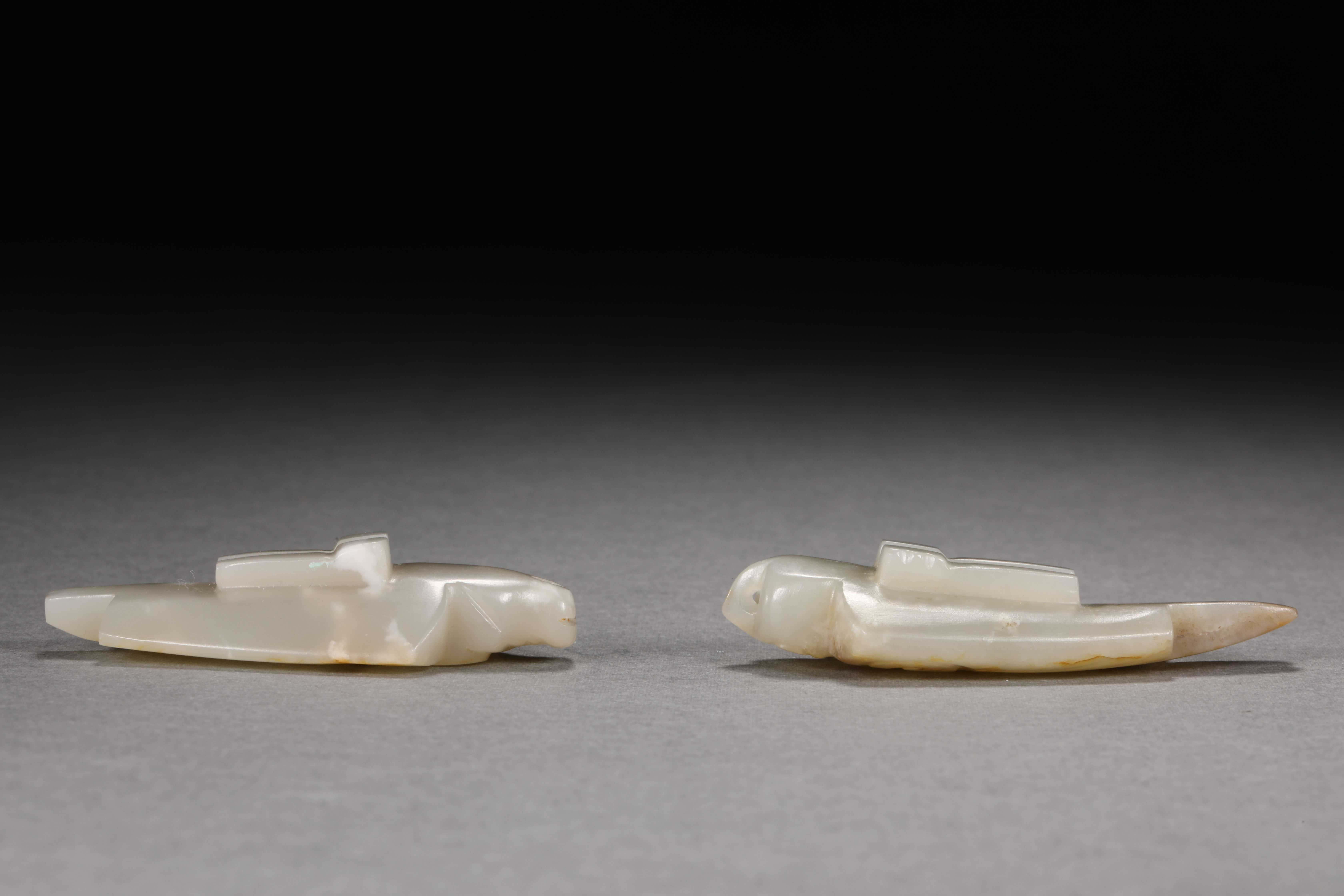 A pair of Hetian jade fish birds - Image 11 of 12