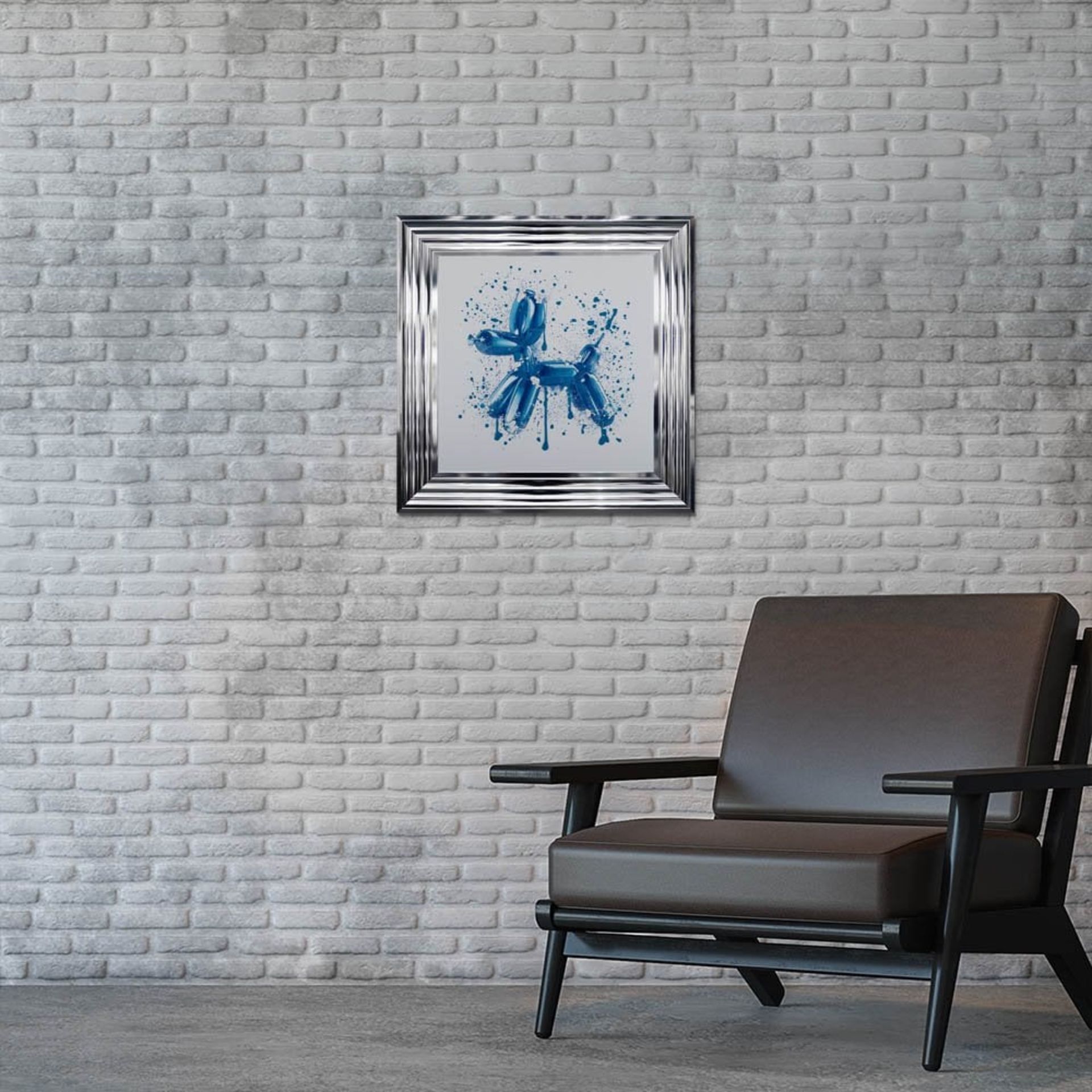 Jeff Koons Style Balloon Dog Blue Framed Wall Art - Image 2 of 4