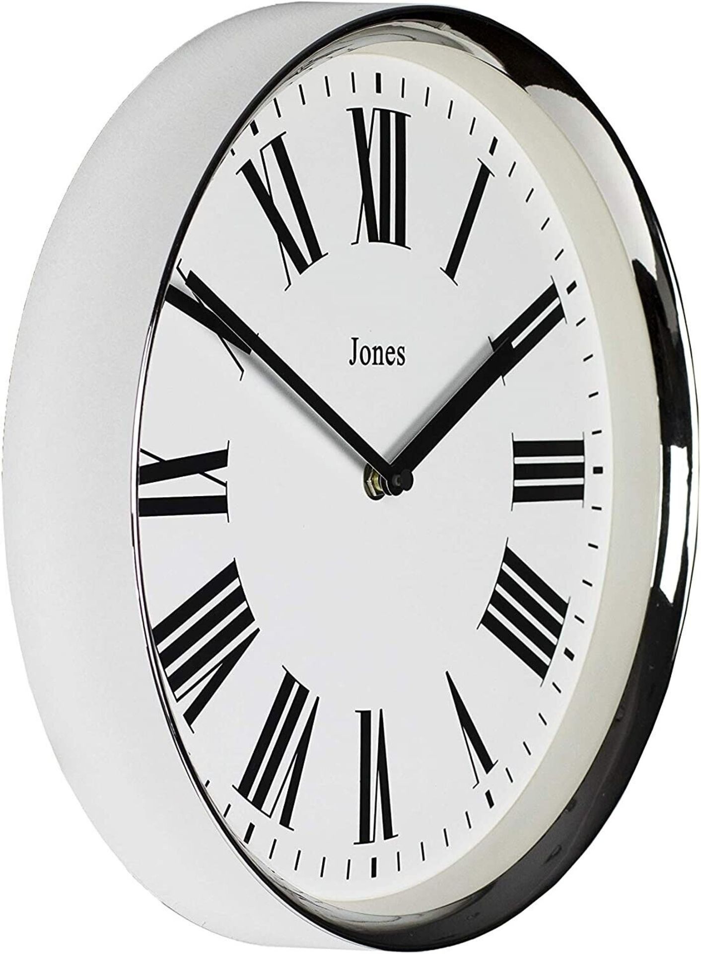 Jones Silver Chrome Heartbeat Magazine Round Wall Clock - Brand New & Boxed - Image 5 of 9
