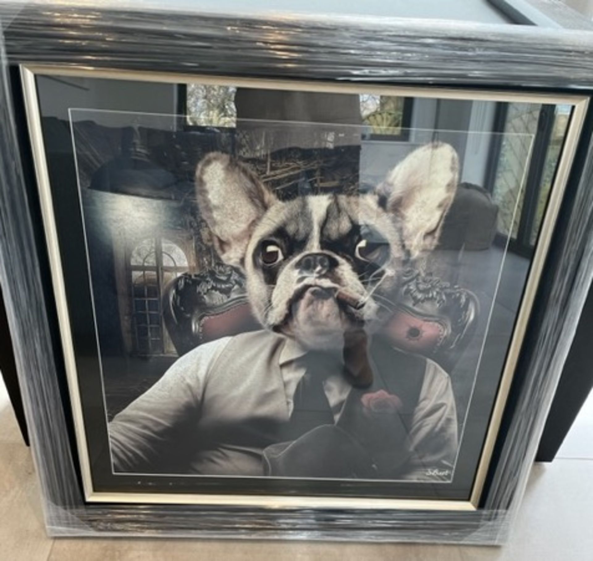 Frenchie The Boss framed art piece by Sylvain Binet - Brand New - Quality UK Manufactured - Image 2 of 4