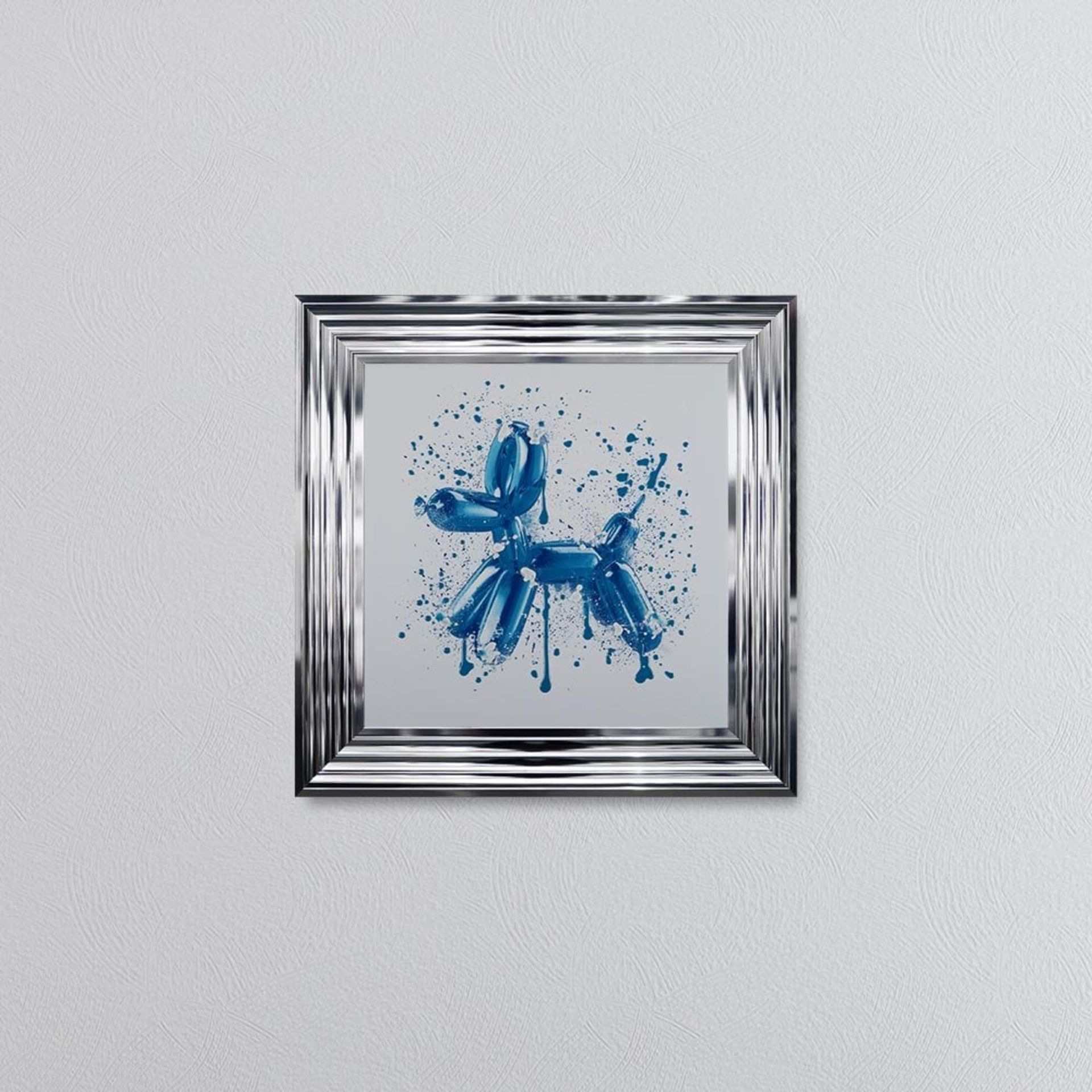 Jeff Koons Style Balloon Dog Blue Framed Wall Art - Image 3 of 4
