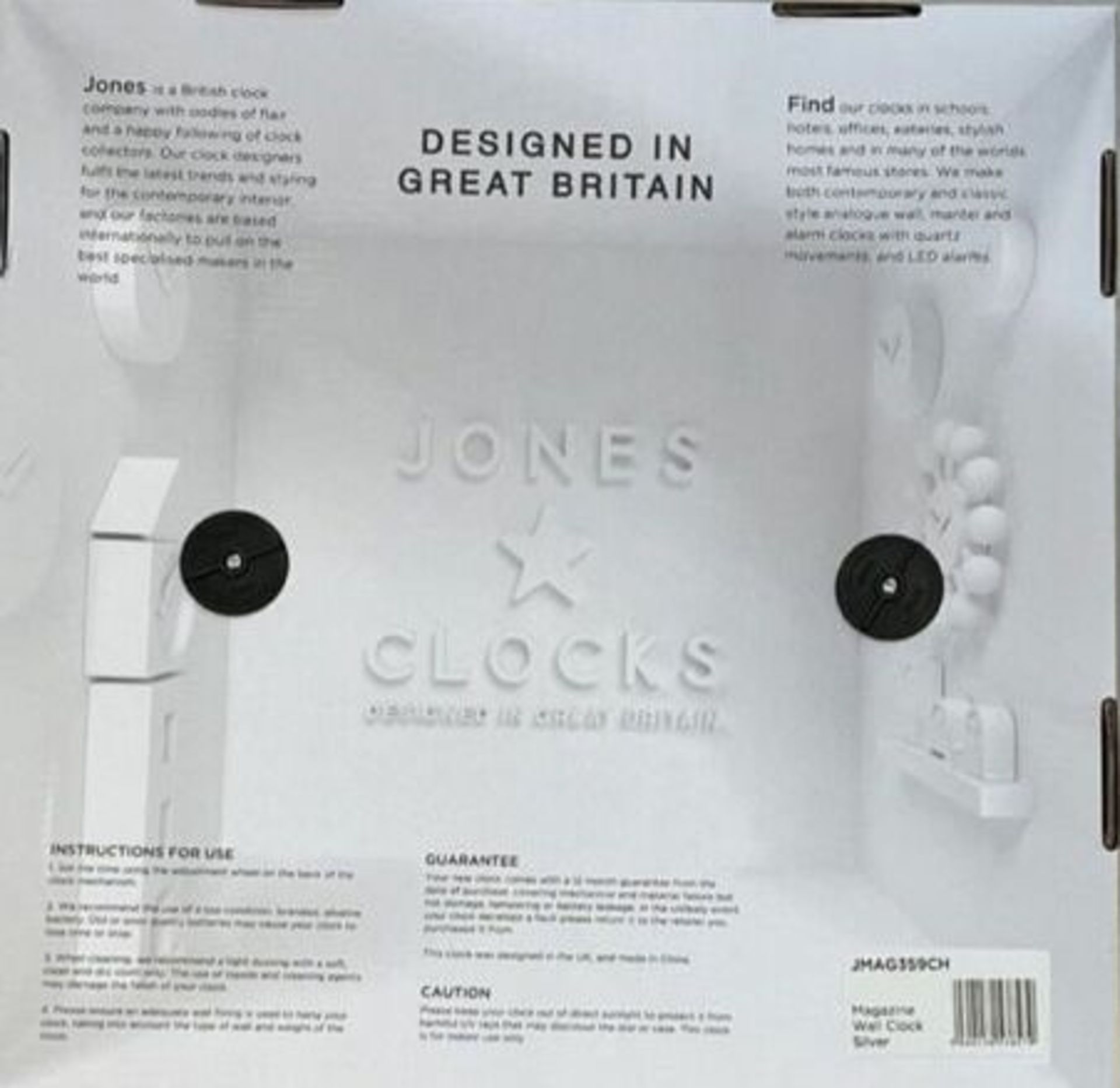 Jones Silver Chrome Heartbeat Magazine Round Wall Clock - Brand New & Boxed - Image 9 of 9