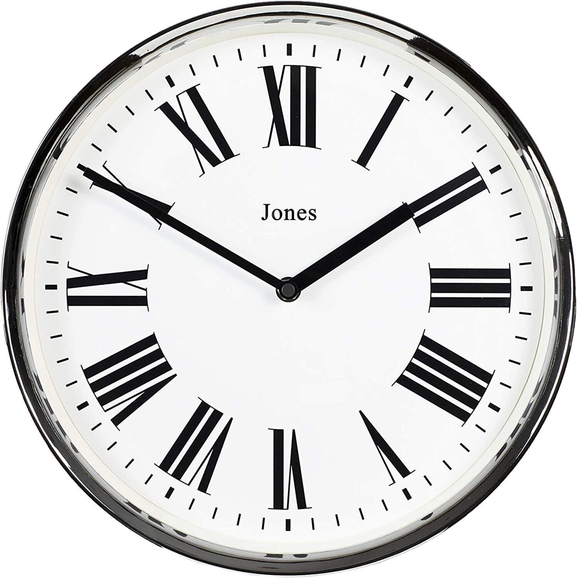 Jones Silver Chrome Heartbeat Magazine Round Wall Clock - Brand New & Boxed - Image 8 of 9