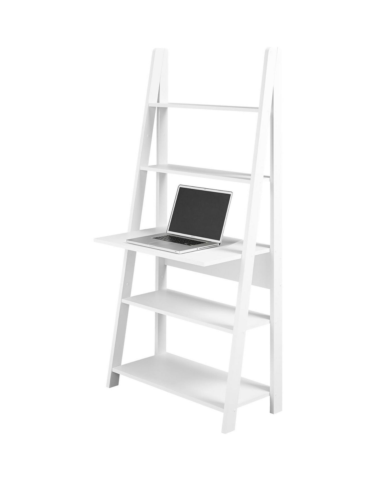 TIVA SHELVING UNIT WITH DESK IN WHITE - RRP £159