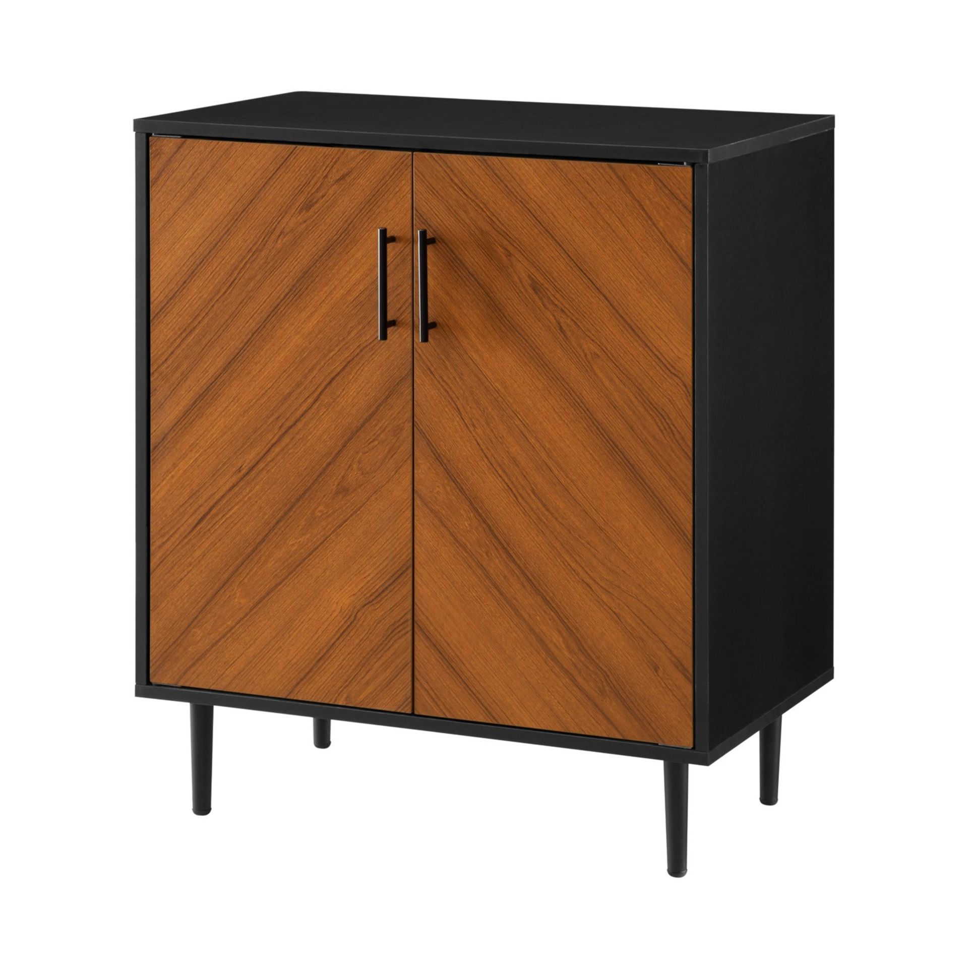 WALKER EDISON DOUBLE DOOR SIDEBOARD IN BLACK/WALNUT - RRP £220 - Image 4 of 7