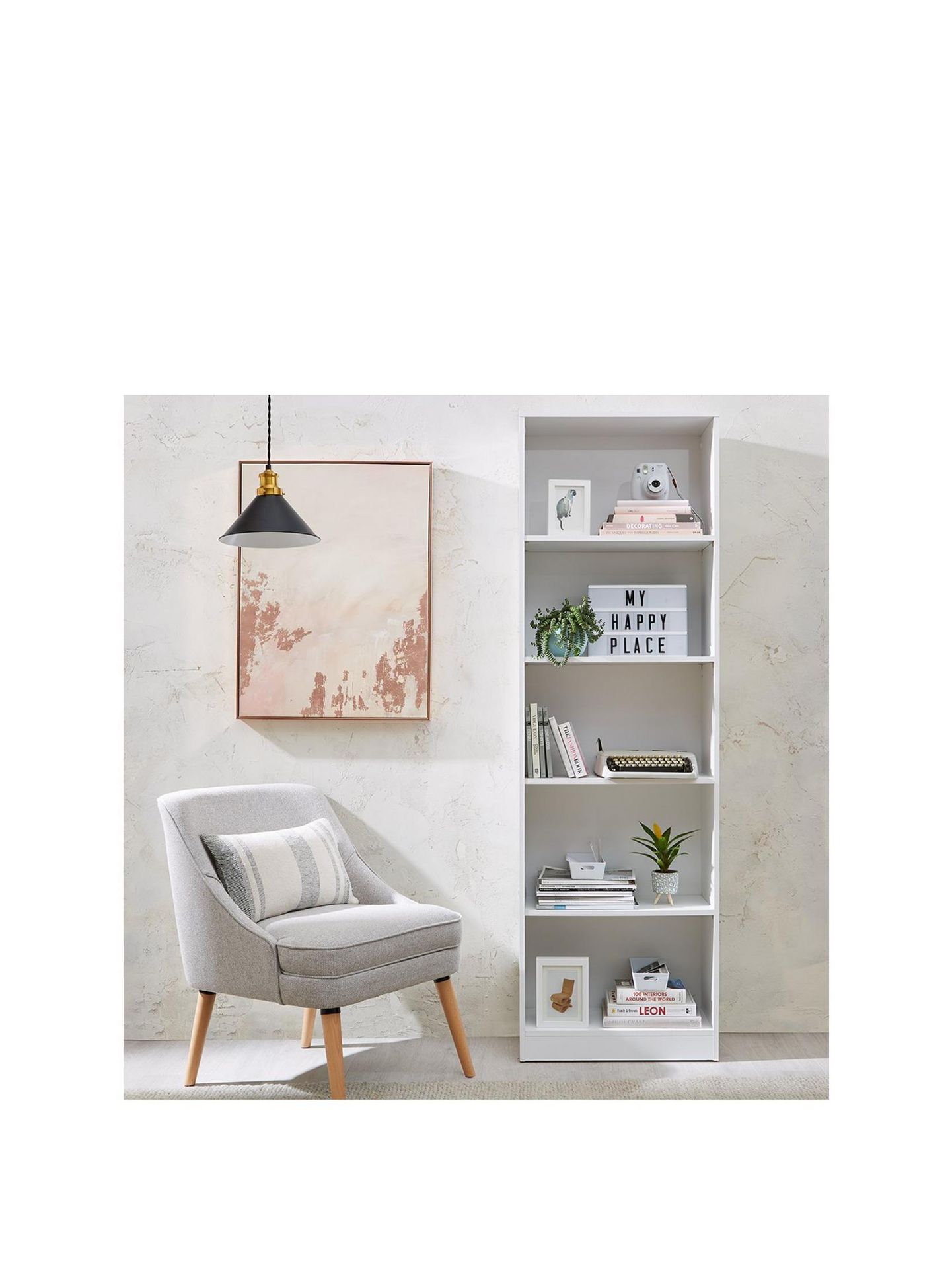 METRO TALL WIDE BOOKCASE IN WHITE - RRP £59 - Image 2 of 5