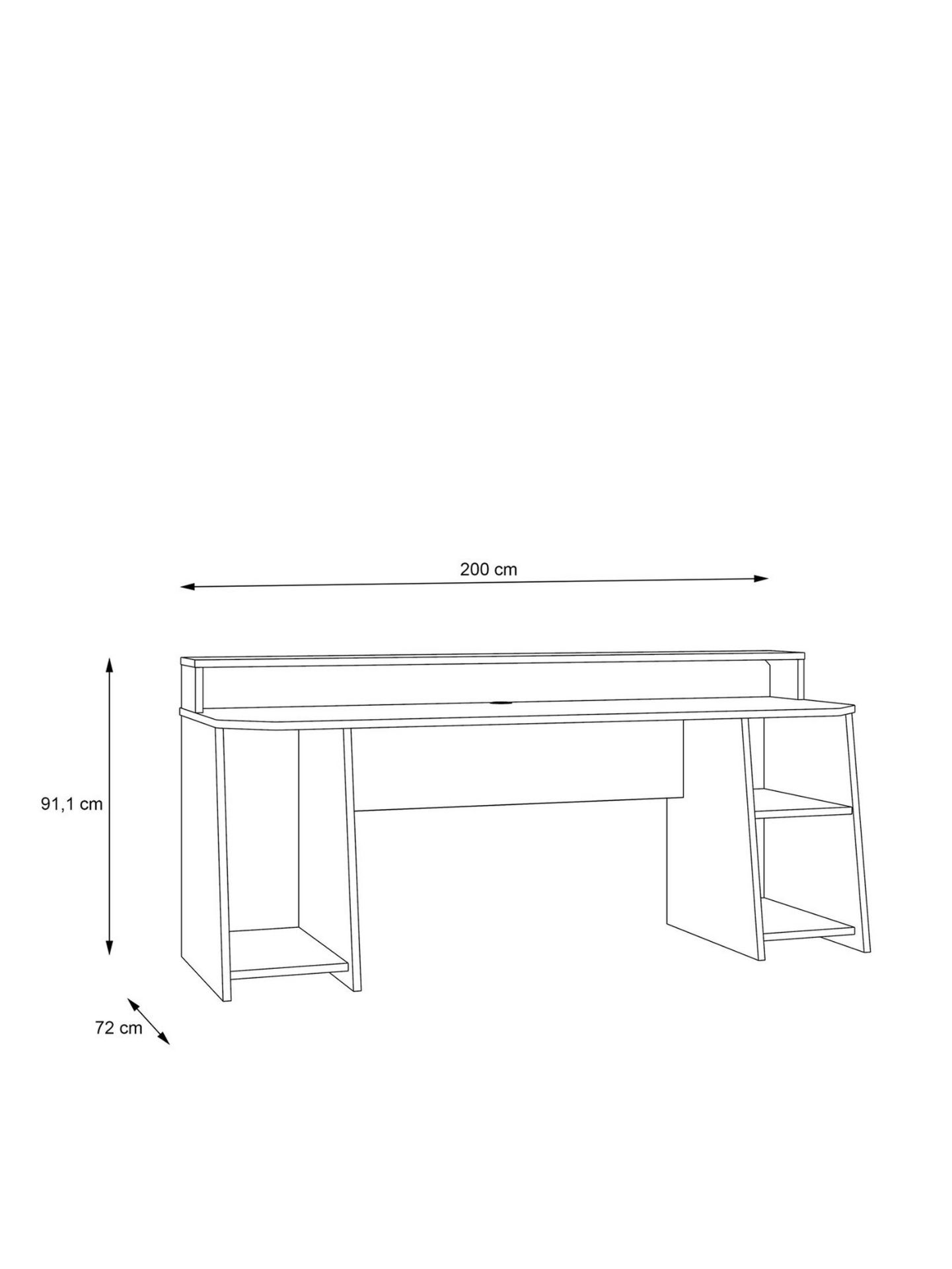 TEZAUR COLOUR CHANGE LIGHTING GAMING DESK IN BLACK - RRP £379 - Image 7 of 7