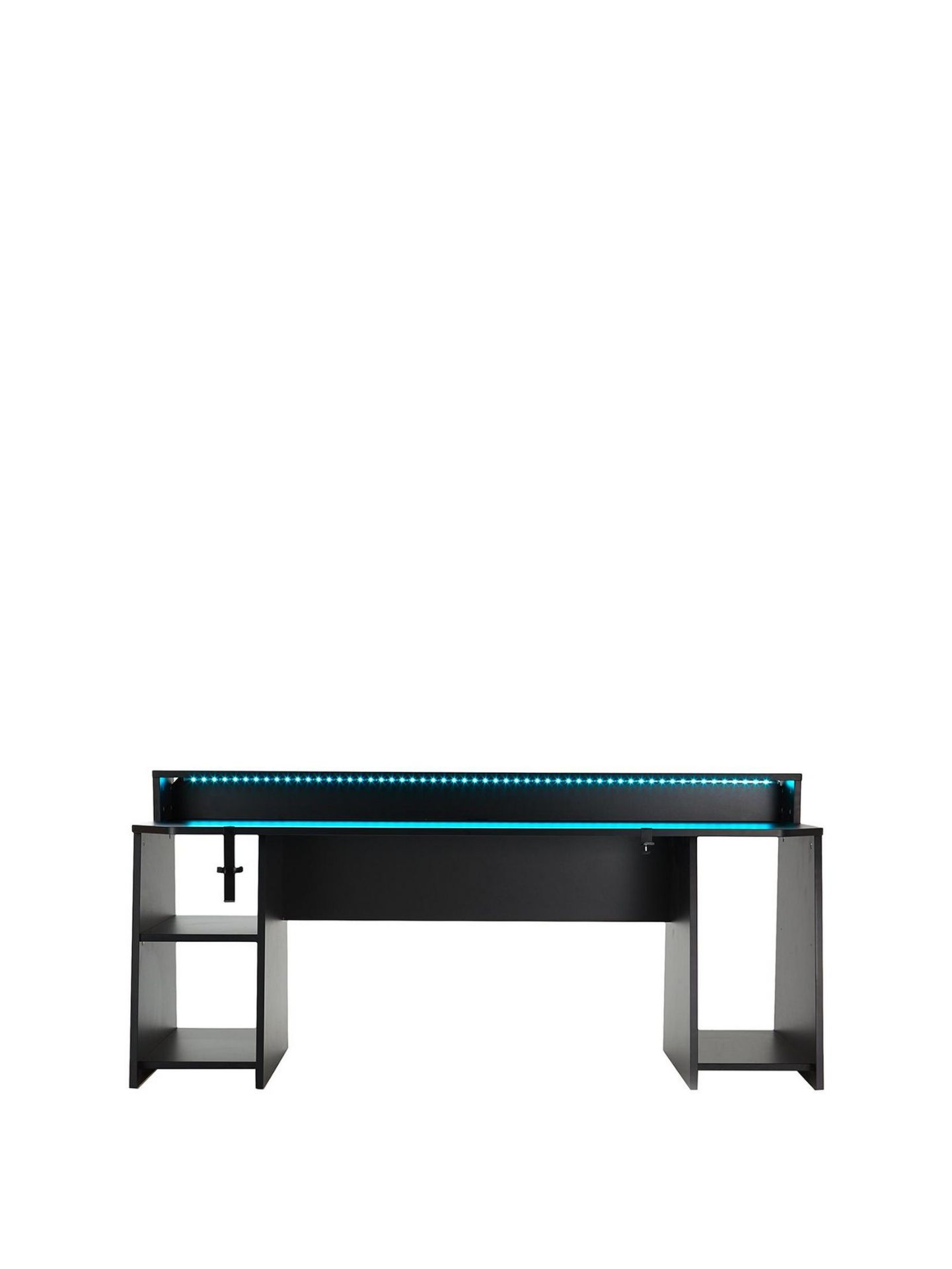 TEZAUR COLOUR CHANGE LIGHTING GAMING DESK IN BLACK - RRP £379 - Image 4 of 7