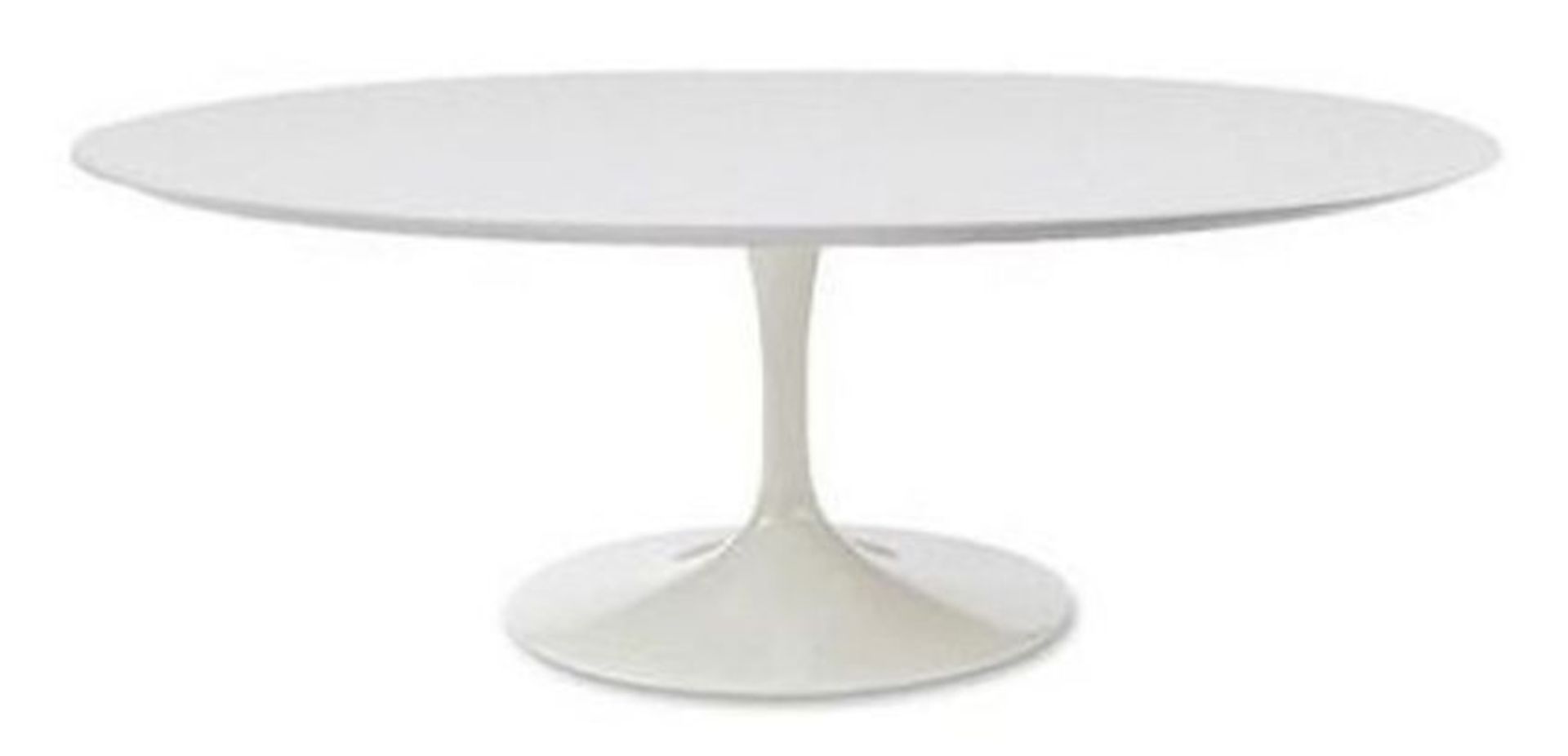 EERO SAARINEN STYLE INSPIRED LARGE OVAL DINING TABLE IN WHITE - RRP £549 - Image 2 of 3