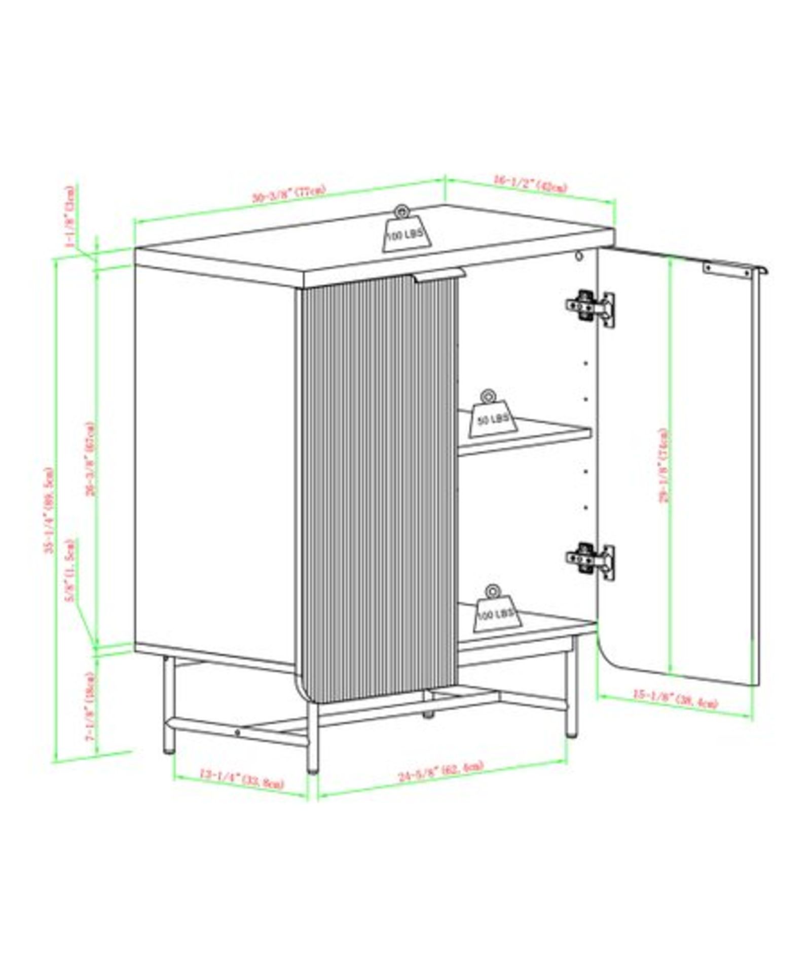 WALKER EDISON 2 DOORS SCANDI CABINET - RRP £249 - Image 6 of 6