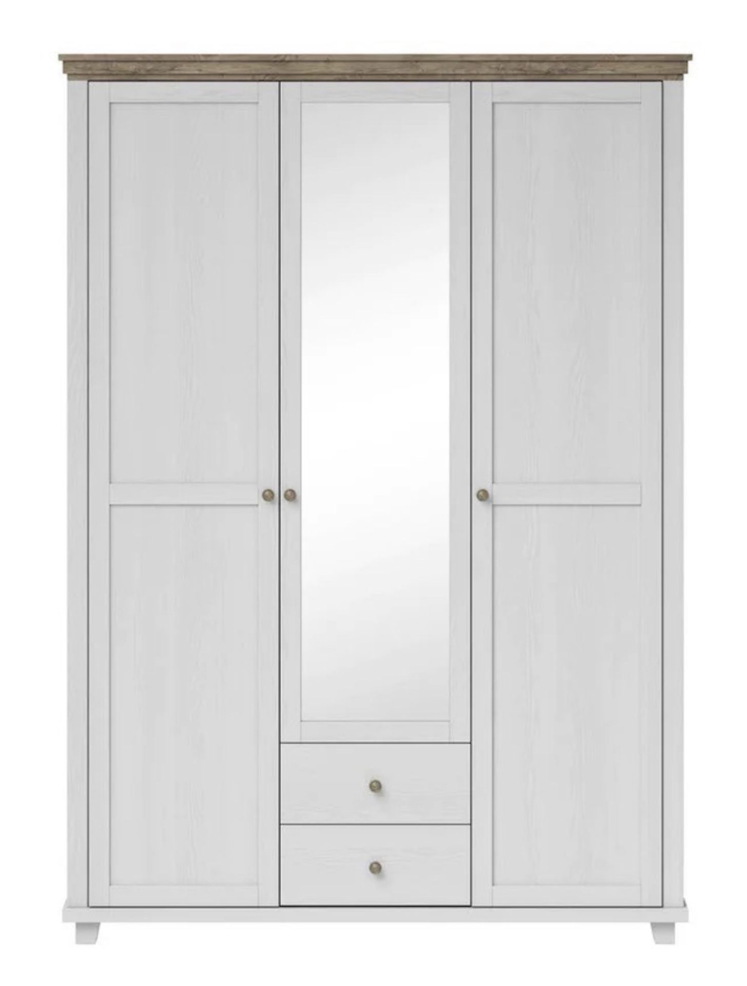 EVORA 3 DOORS HINGED WARDROBE IN WHITE/OAK - RRP £849 - Image 4 of 6