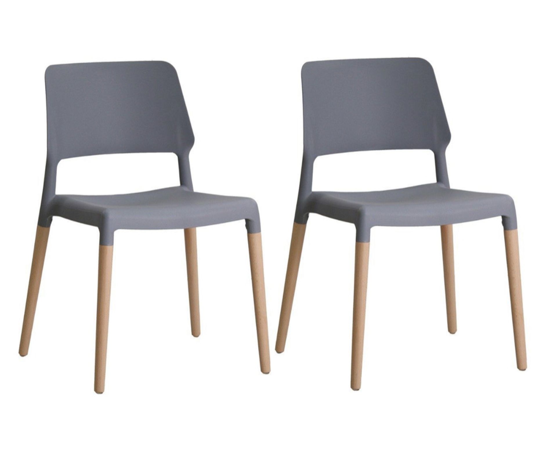 RIVA PAIR OF DINING CHAIRS IN GREY DURABLE PLASTIC - RRP £159 PER PAIR - Image 3 of 3