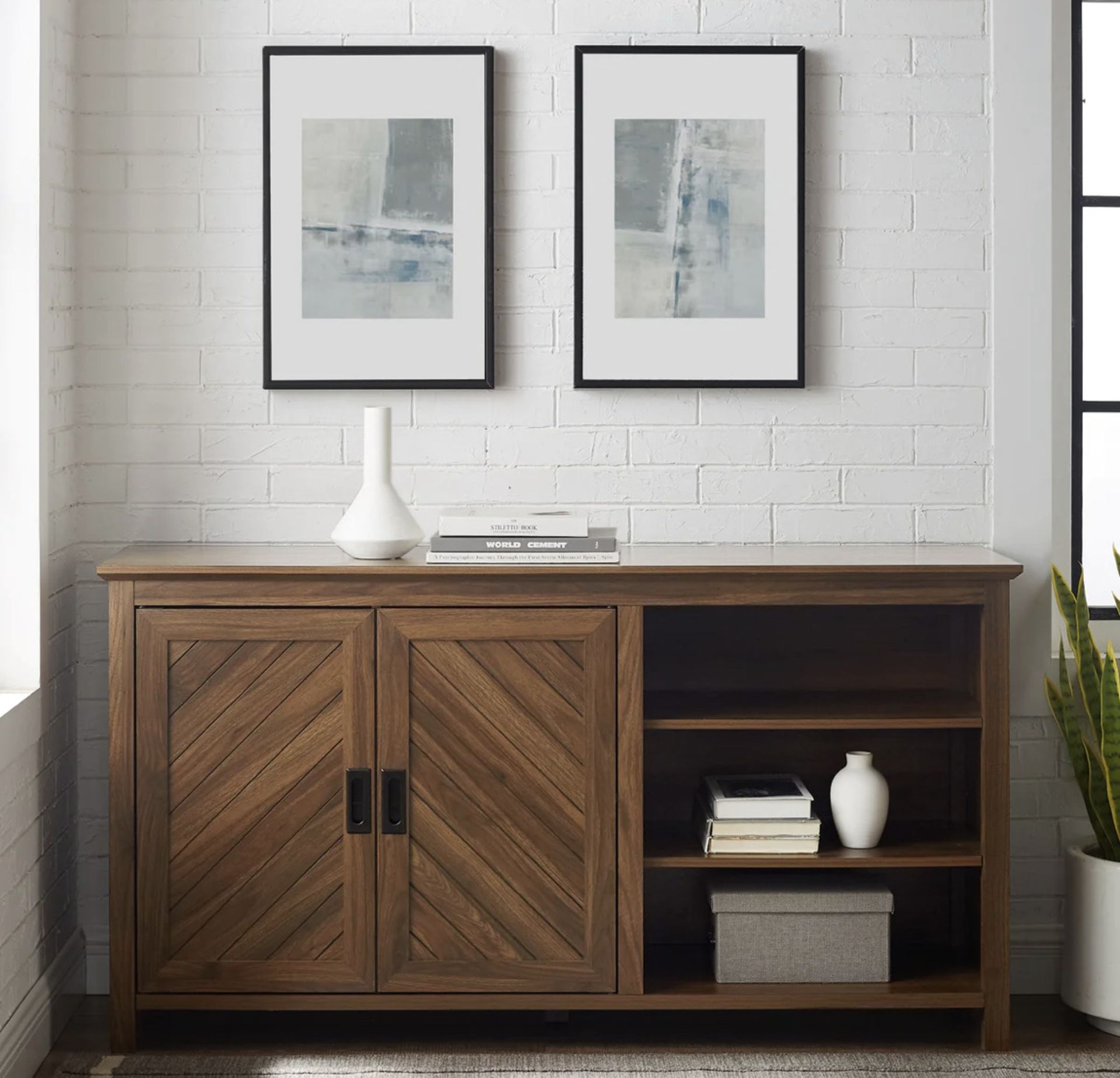 WALKER EDISON MILA ANGLED GROOVE SIDEBOARD IN BIRCH - RRP £389 - Image 2 of 3