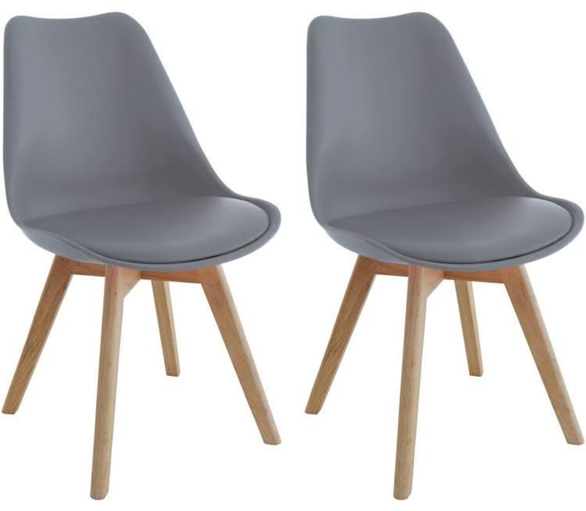 LOUVRE PAIR OF PADDED DINING CHAIRS
IN GREY - RRP £179 PER PAIR