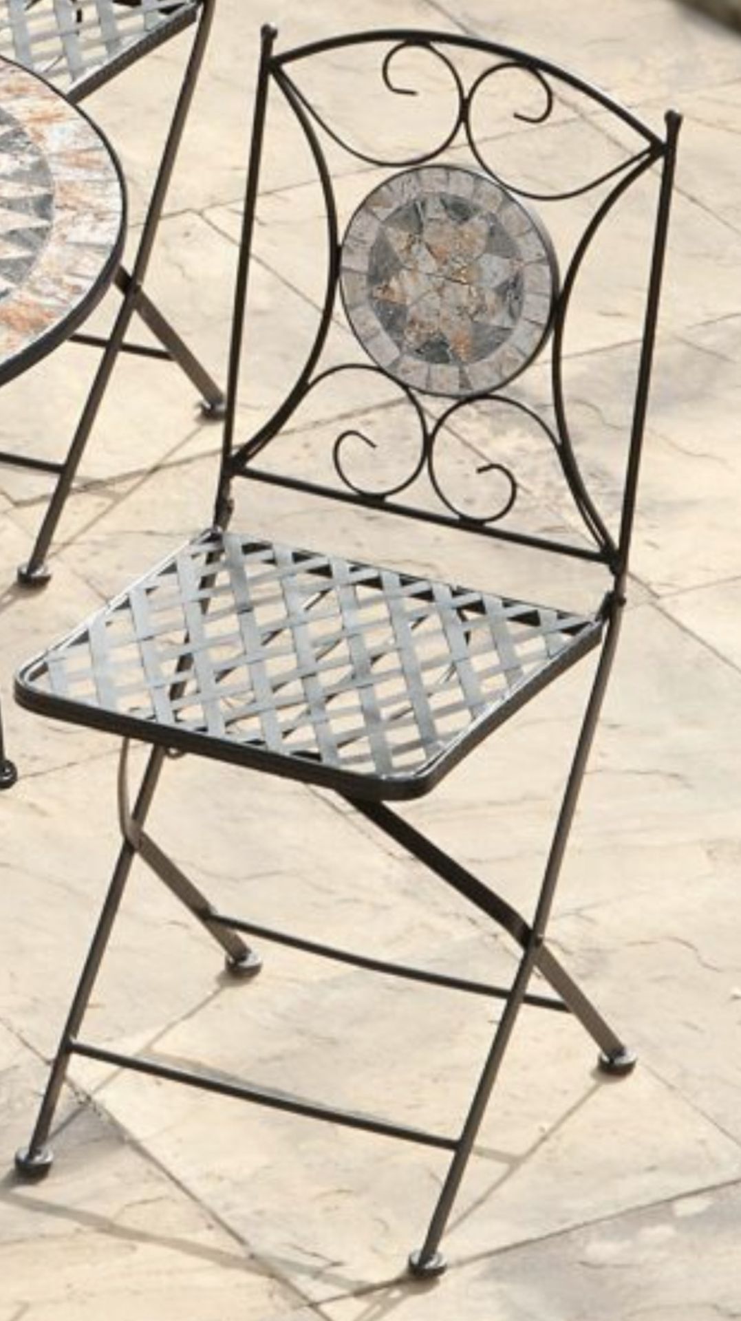 VIDAXL PAIR OF MOSAIC BISTRO GARDEN CHAIRS  - RRP £129