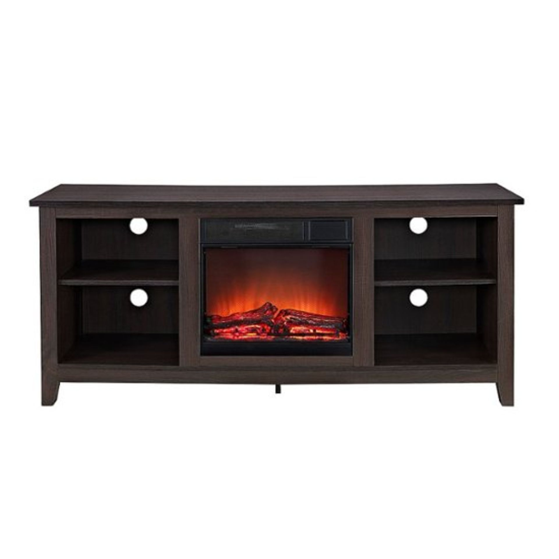 RUSTIC FARMHOUSE BROADUS FIREPLACE TV UNIT WITH ELECTRIC FIRE IN ESPRESSO - RRP £568 - Image 4 of 7