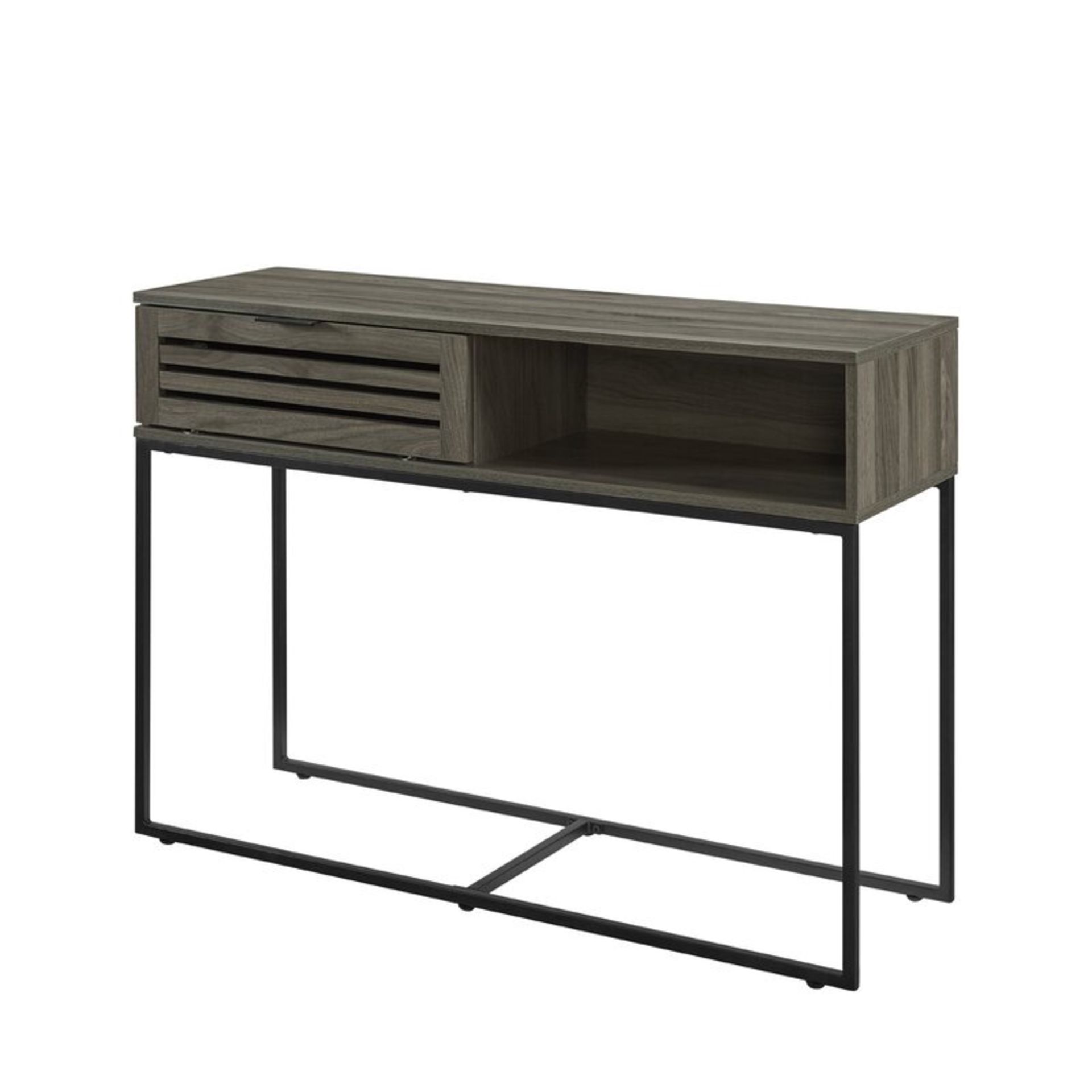 KENDAL SLAT DOOR CONSOLE TABLE IN GREY - RRP £199 - Image 3 of 8