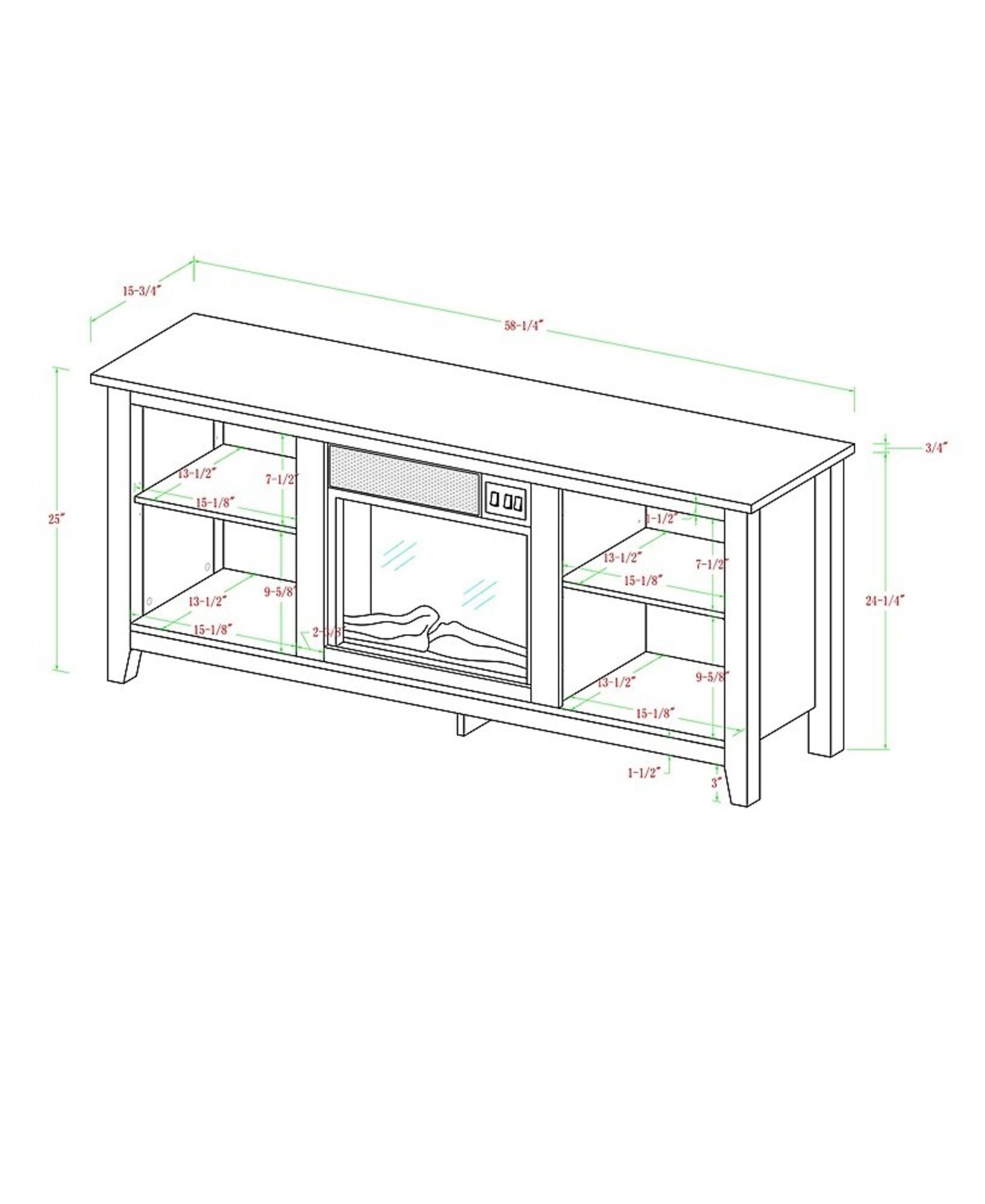 RUSTIC FARMHOUSE BROADUS FIREPLACE TV UNIT WITH ELECTRIC FIRE IN ESPRESSO - RRP £568 - Image 7 of 7