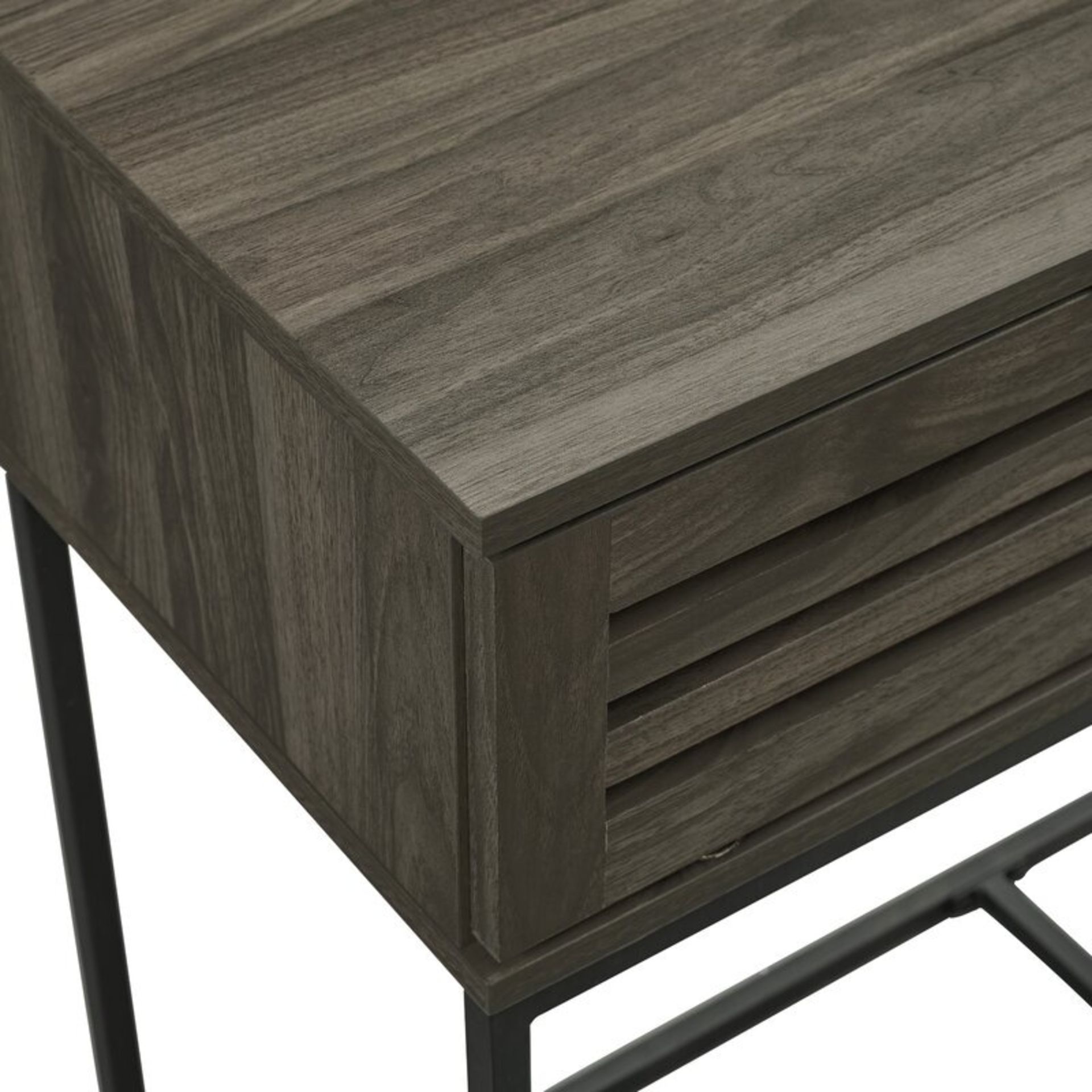 KENDAL SLAT DOOR CONSOLE TABLE IN GREY - RRP £199 - Image 8 of 8