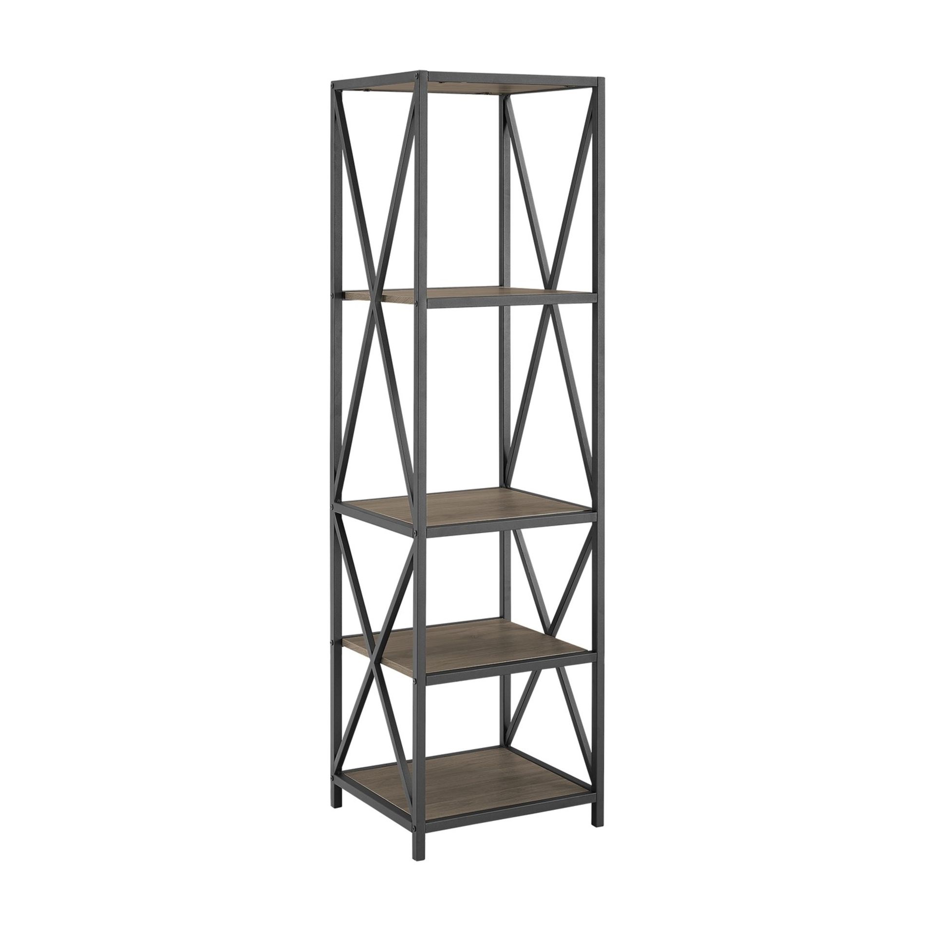 WALKER EDISON X FRAME WOOD AND METAL BOOKCASE - RRP £185 - Image 3 of 3